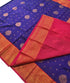 Kanchi Vegan Silk Saree With Contrast Blouse and Rich Jari Pallu