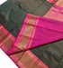 Kanchi Vegan Silk Saree With Contrast Blouse and Rich Jari Pallu