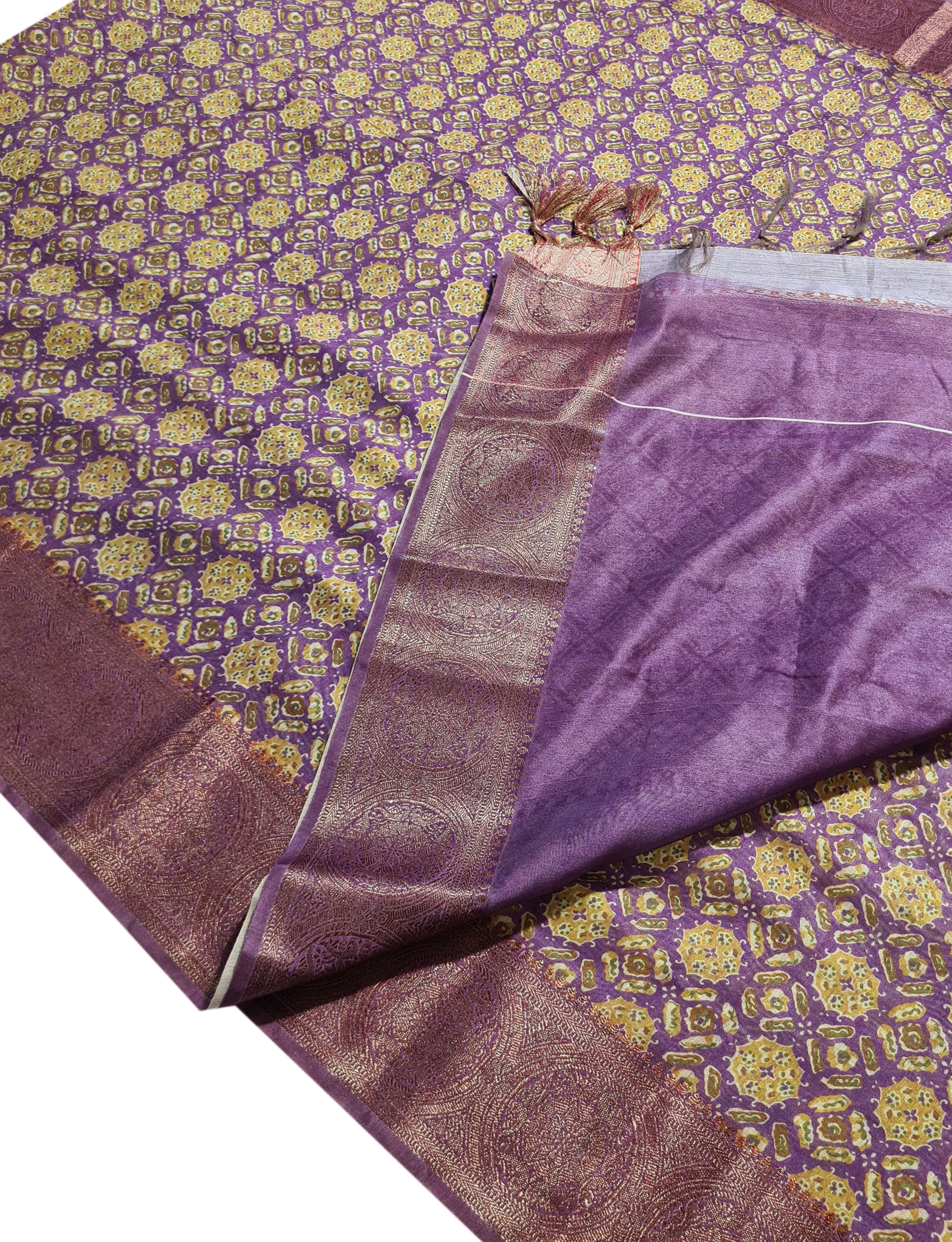 Semi Tussar Antic Design Sarees