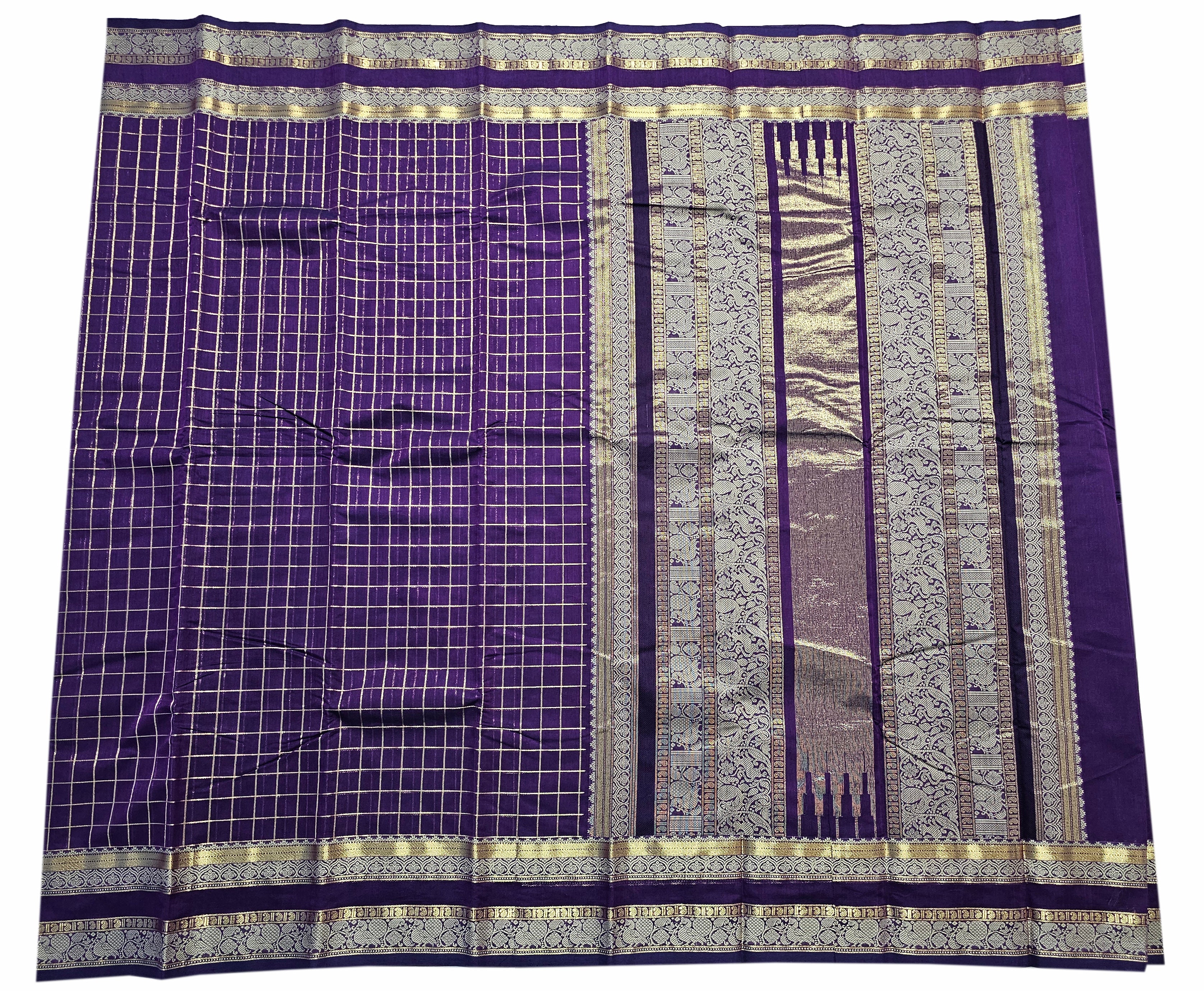 Kanchipuram Rich pallu Cotton Saree