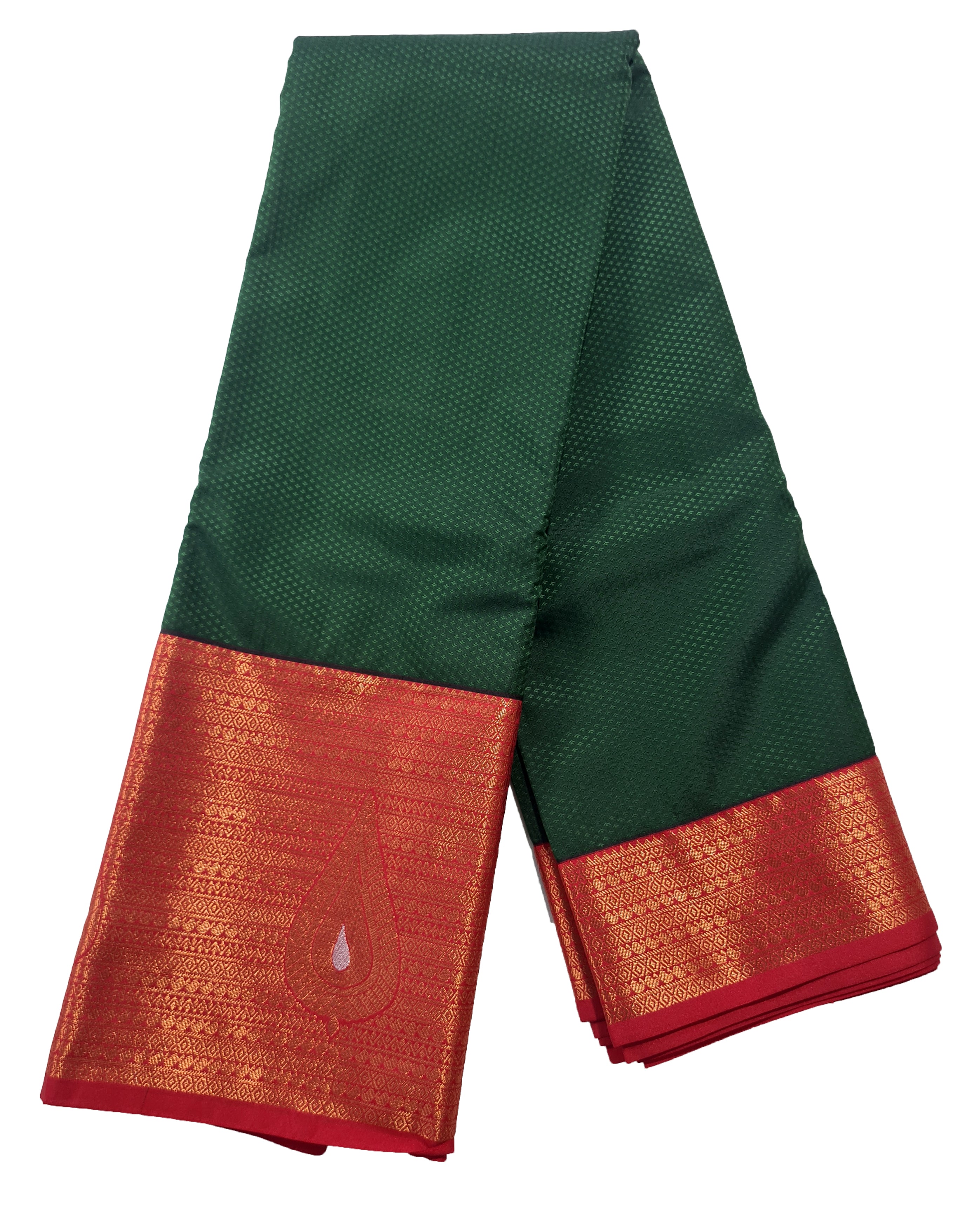 Kanchi Vegan Silk Saree With Contrast Blouse and Rich Jari Pallu