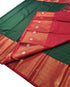 Kanchi Vegan Silk Saree With Contrast Blouse and Rich Jari Pallu