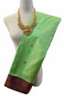 Kanchi Vegan Silk Saree With Contrast Blouse and Rich Jari Pallu