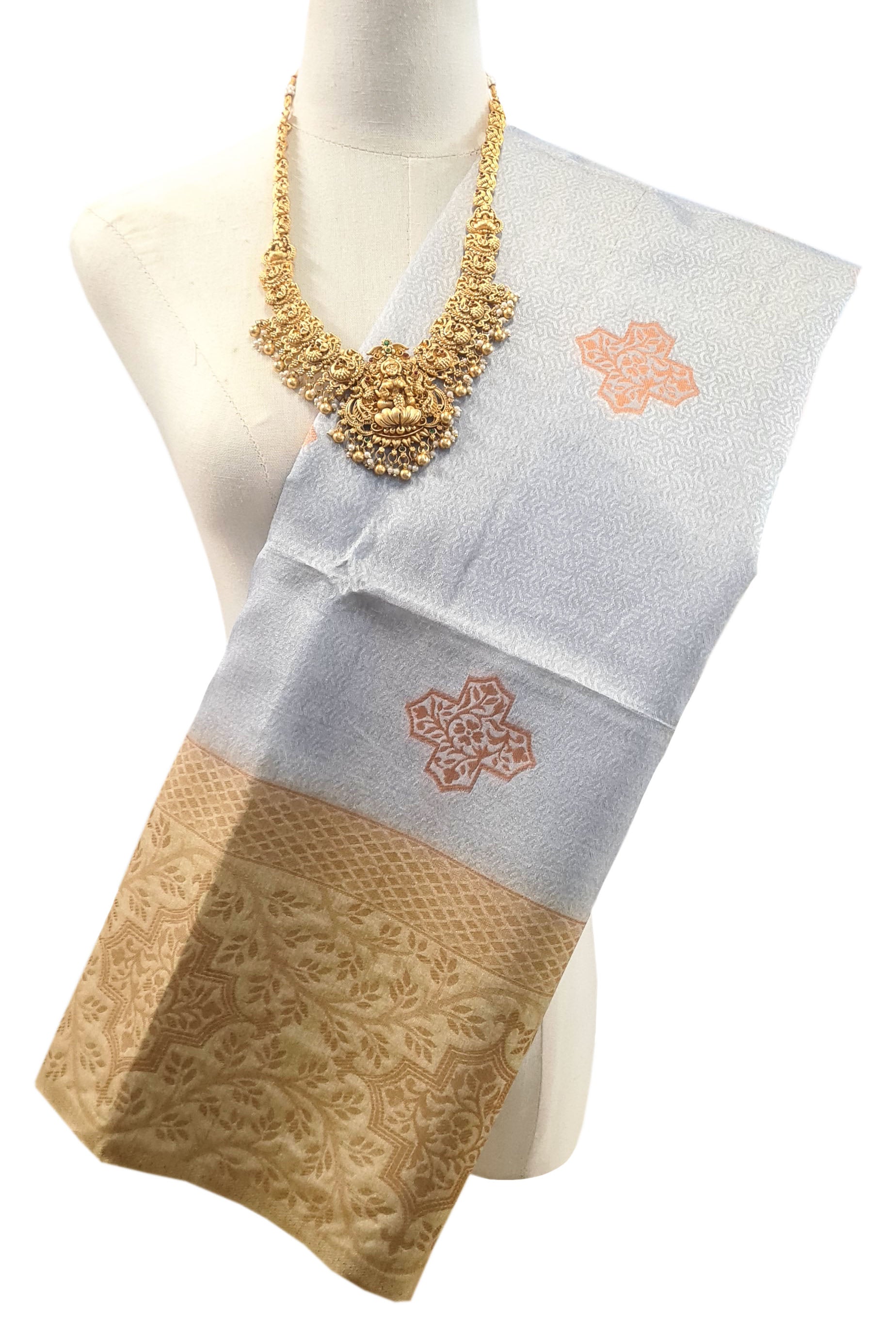 Semi Tussar Antic Design Sarees