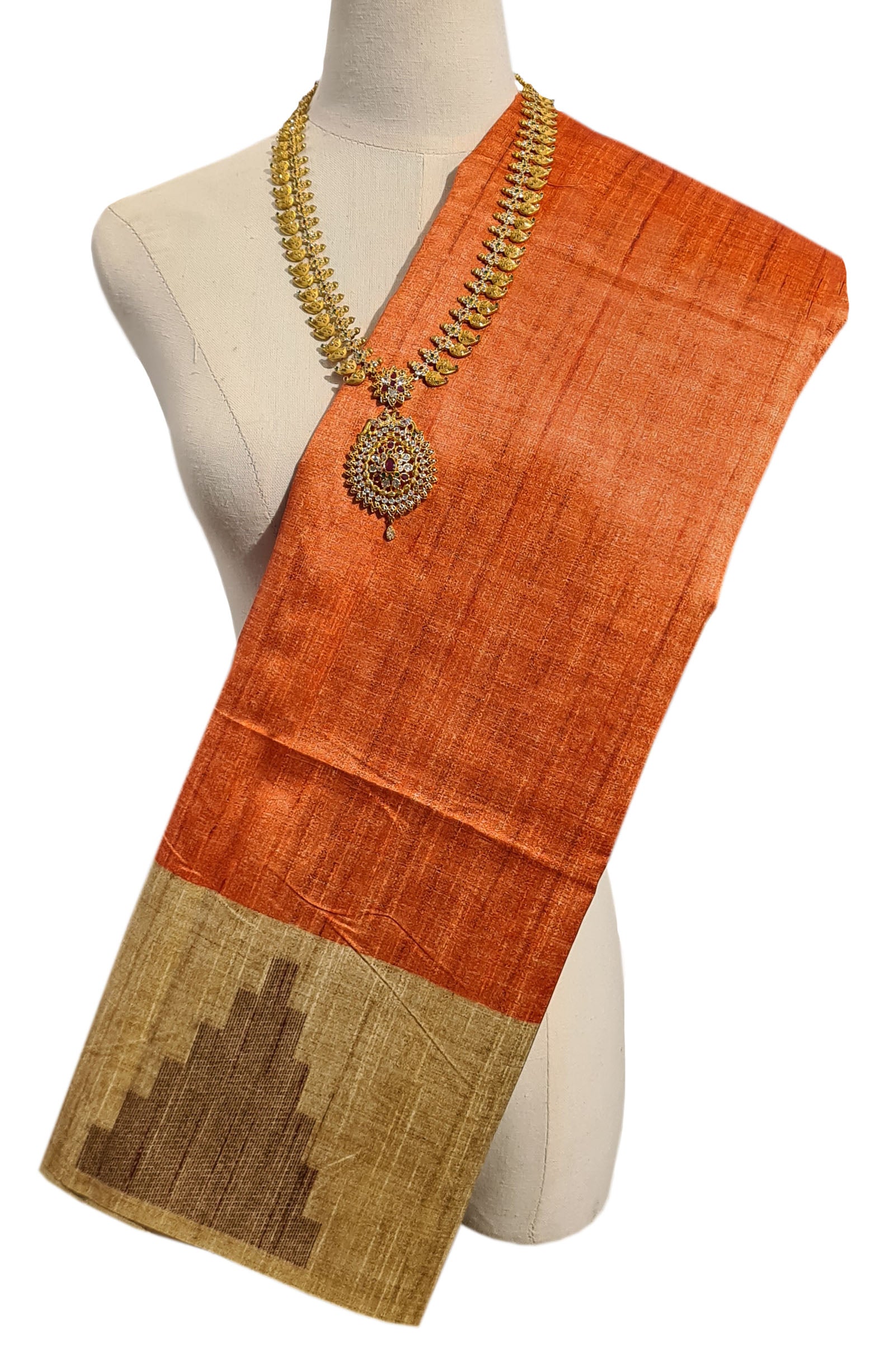 Semi Tussar  Antic Design Sarees