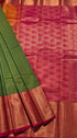 Kanchi Vegan Silk Saree With Contrast Blouse and Rich Jari Pallu
