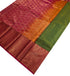 Kanchi Vegan Silk Saree With Contrast Blouse and Rich Jari Pallu