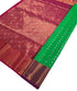 Kanchi Vegan Silk Saree With Contrast Blouse and Rich Jari Pallu