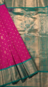 Kanchi Vegan Silk Saree With Contrast Blouse and Rich Jari Pallu