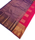 Kanchi Vegan Silk Saree With Contrast Blouse and Rich Jari Pallu