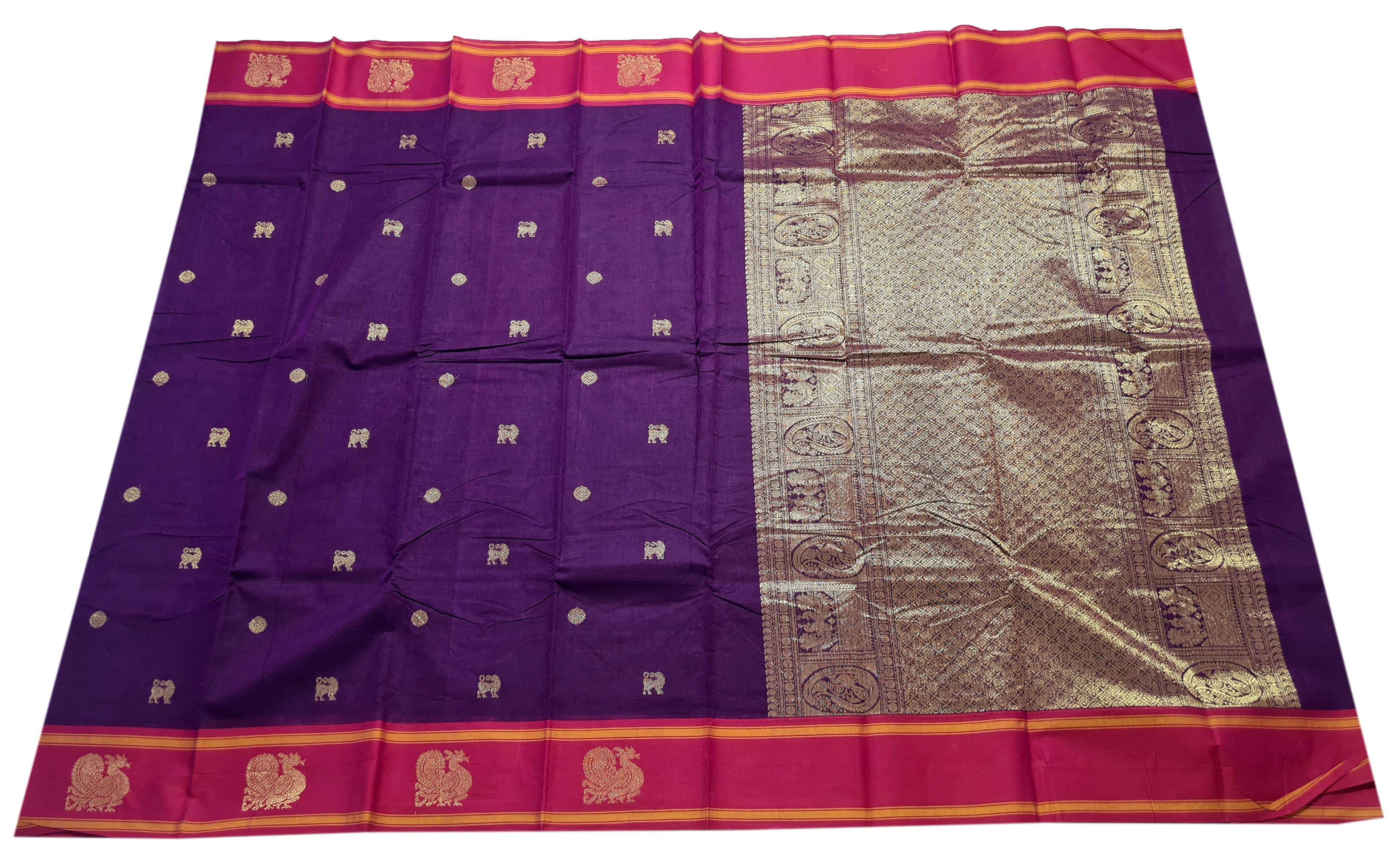 Semi Handloom Rich Pallu Cotton Sarees