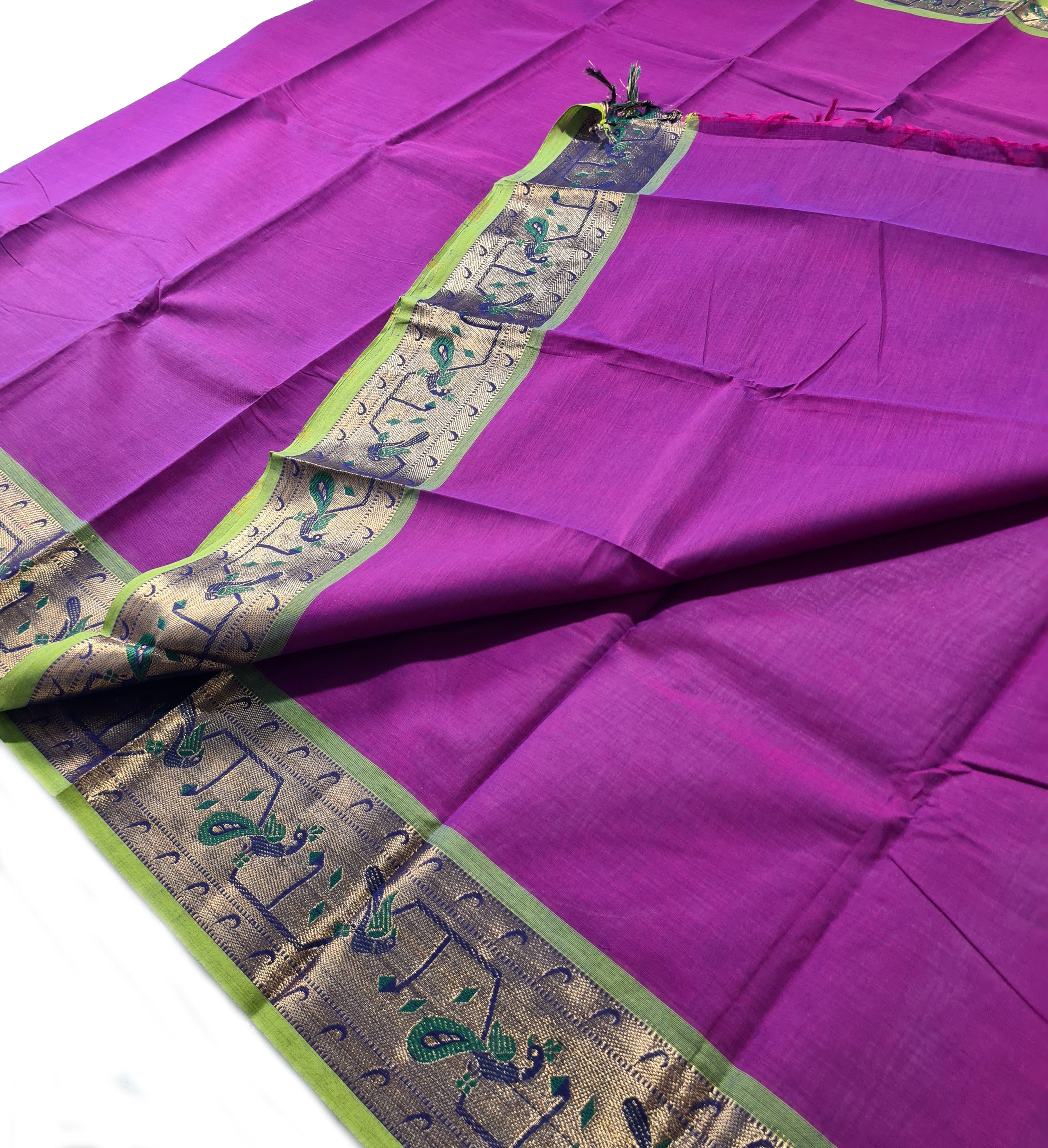 Kanchipuram Pure Silk Cotton Saree with Blouse