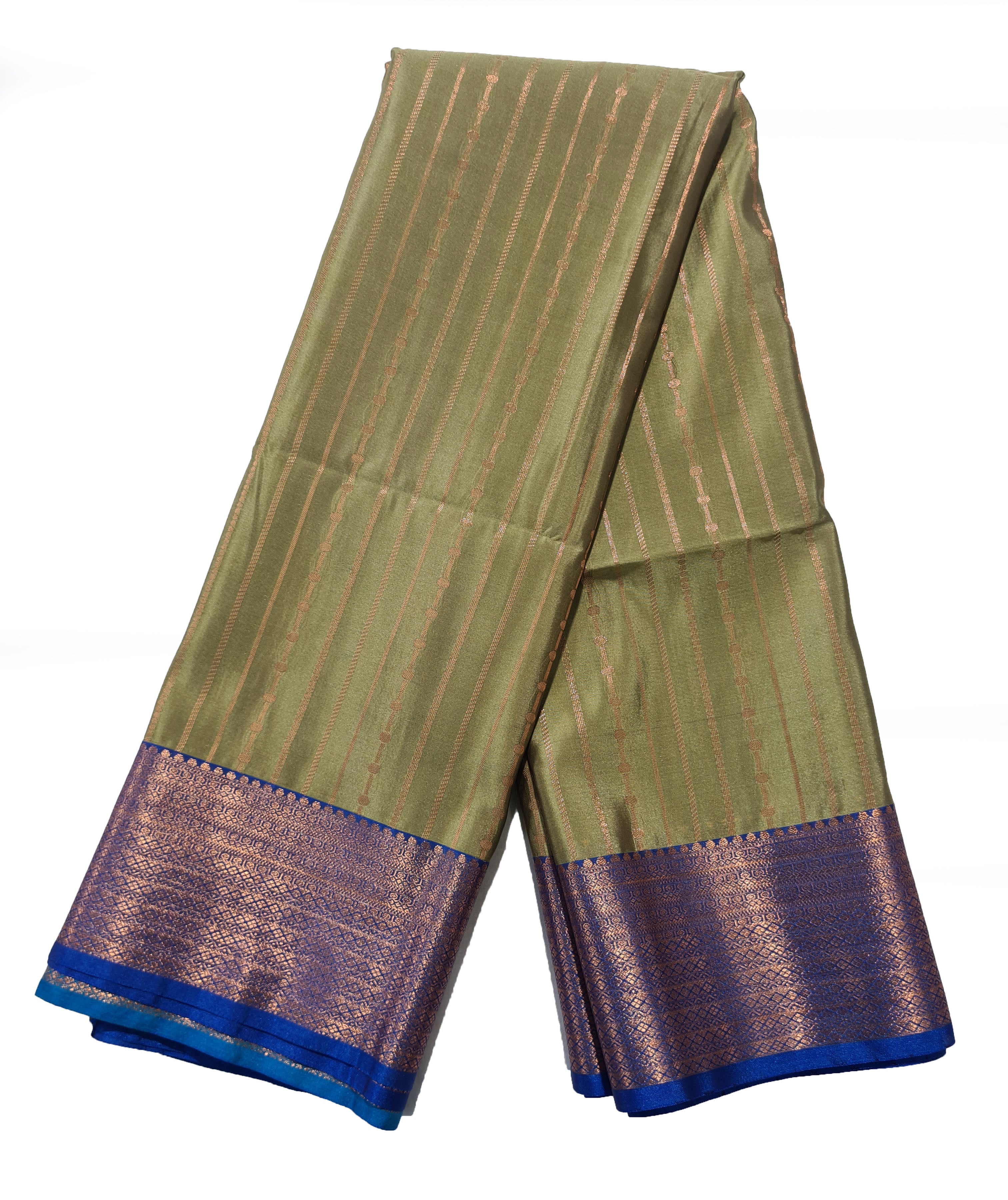Kanchi Vegan Silk Saree With Contrast Blouse and Rich Jari Pallu