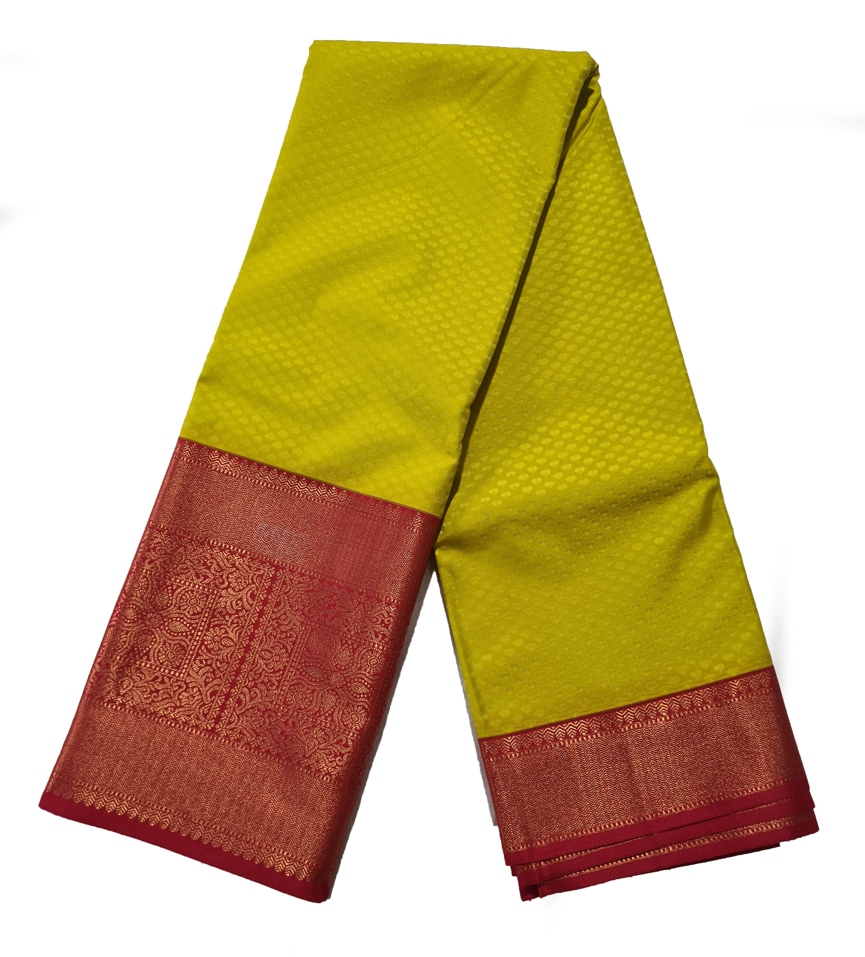 Kanchi Vegan Silk Saree With Contrast Blouse and Rich Jari Pallu