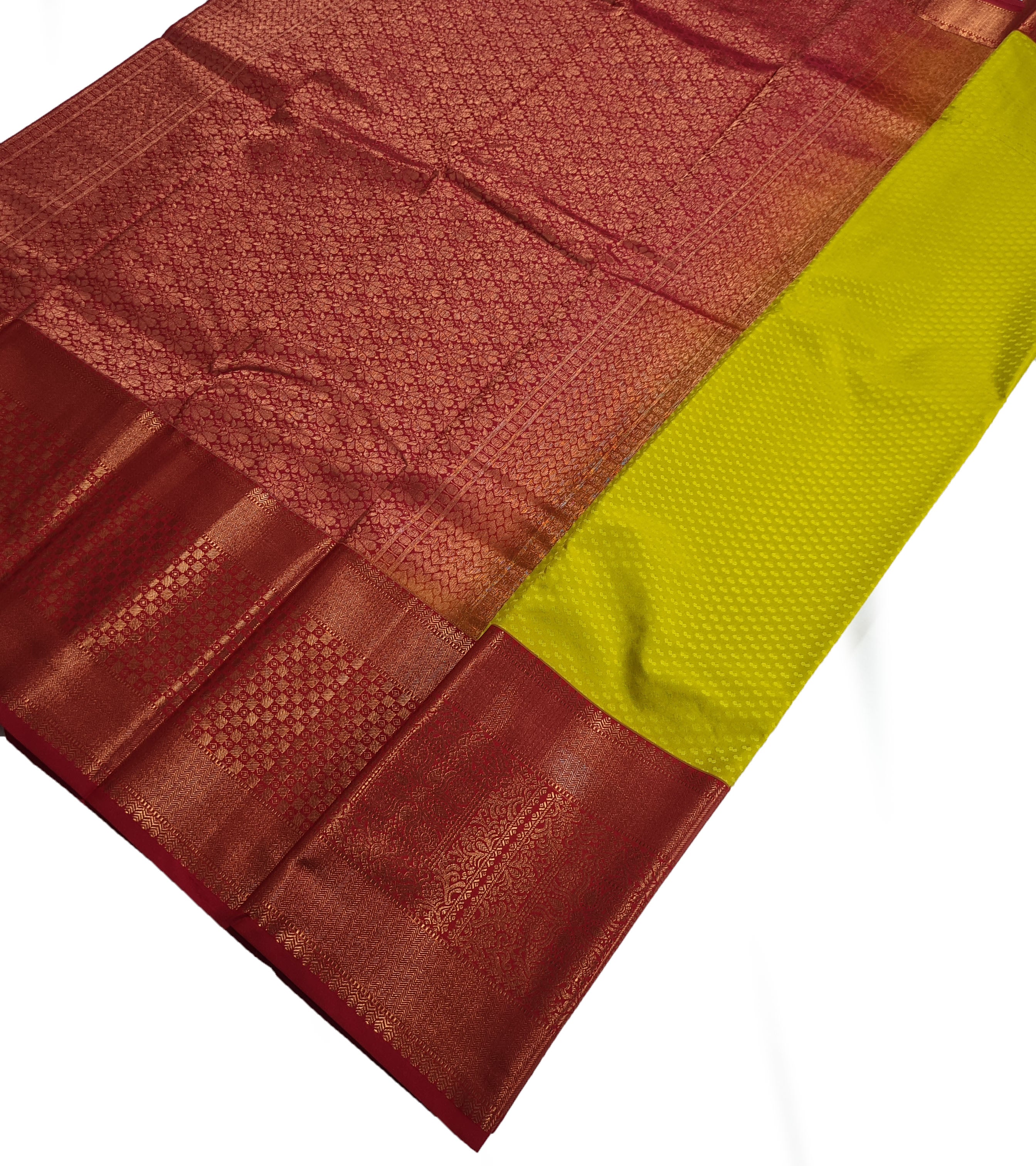 Kanchi Vegan Silk Saree With Contrast Blouse and Rich Jari Pallu