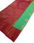 Kanchi Vegan Silk Saree With Contrast Blouse and Rich Jari Pallu