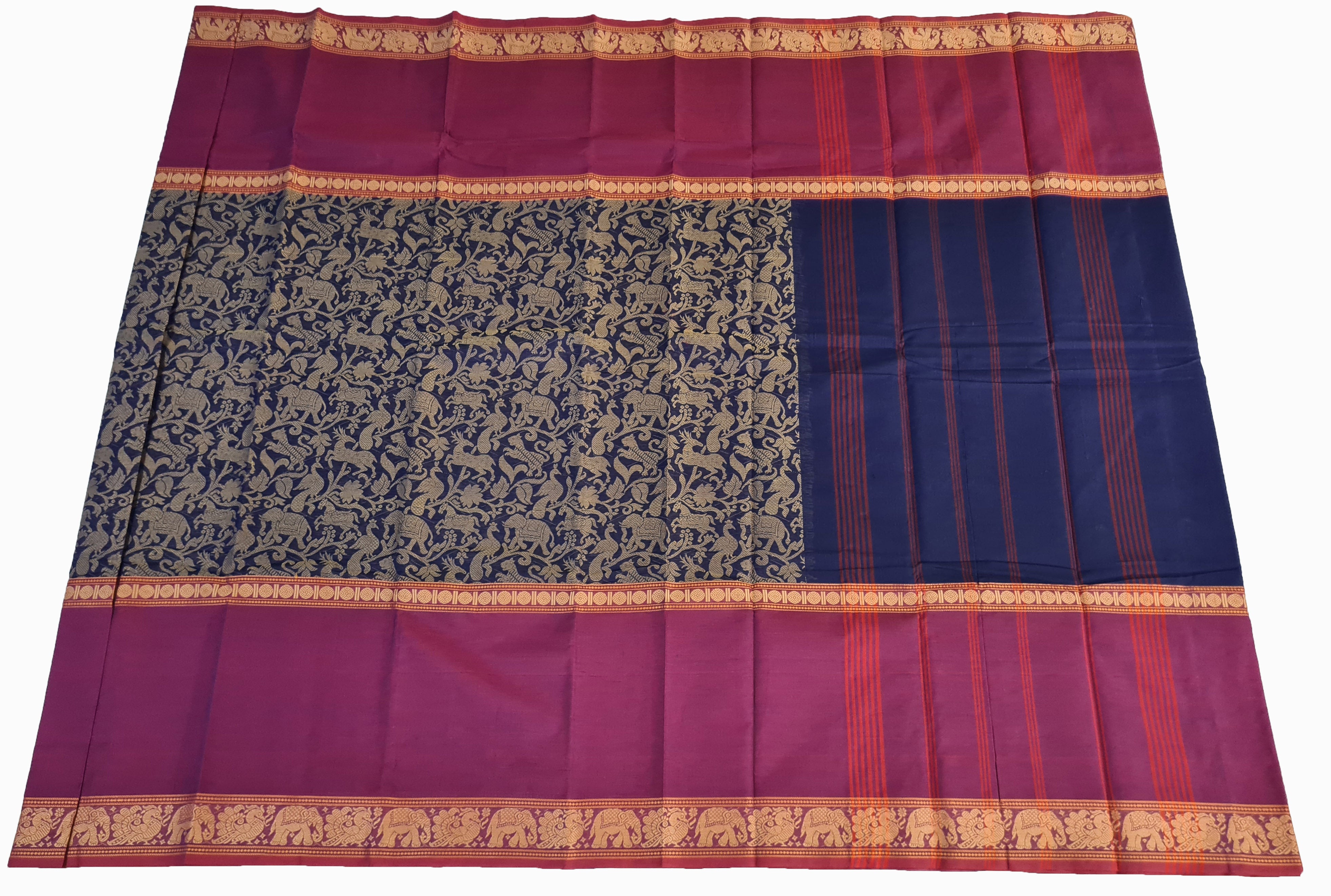 Kanchipuram Cotton Saree With Blouse