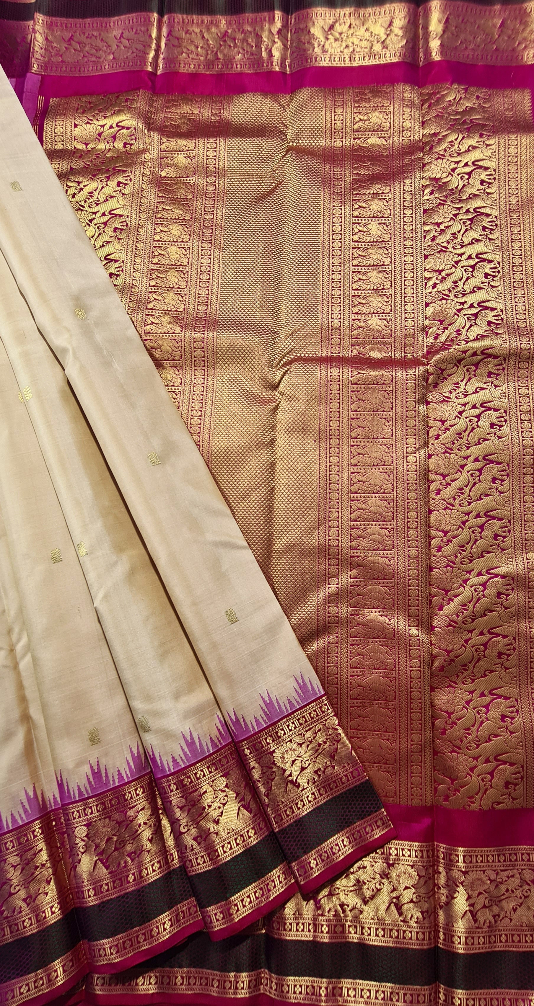 Kanchipuram Pure Silk Saree with 2g pure zari