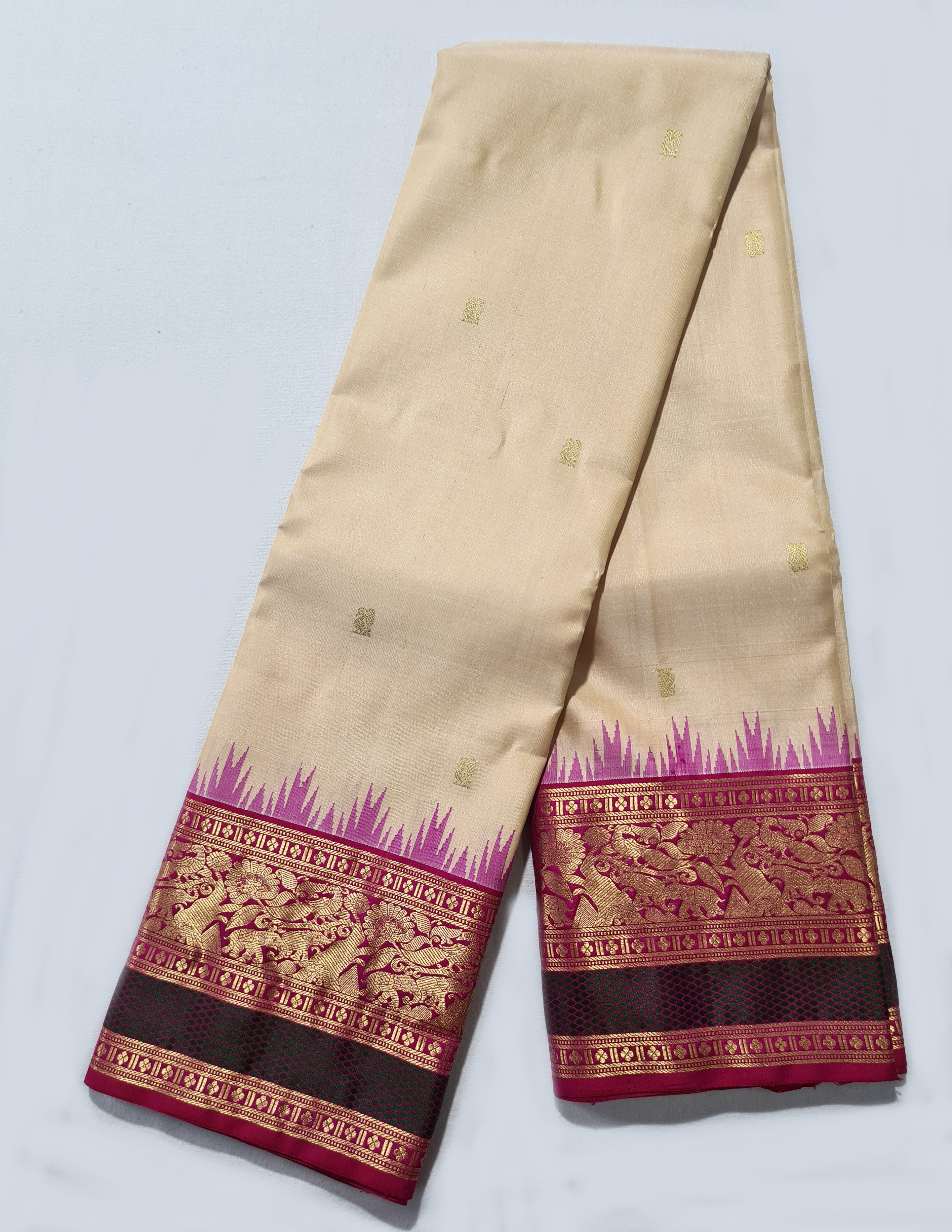 Kanchipuram Pure Silk Saree with 2g pure zari
