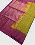 Kanchi Vegan Silk Saree With Contrast Blouse and Rich Jari Pallu
