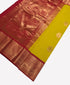 Kanchi Vegan Silk Saree With Contrast Blouse and Rich Jari Pallu