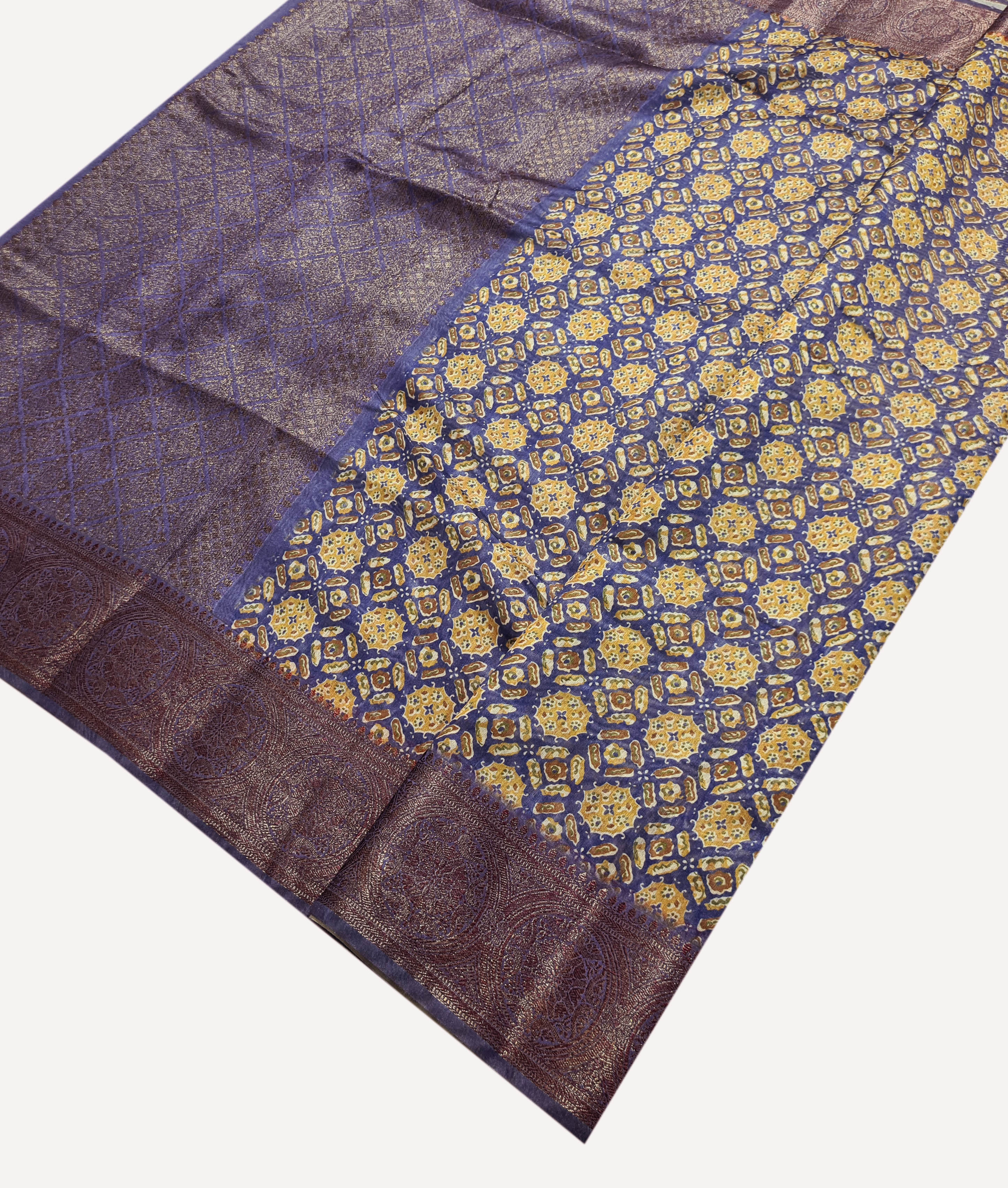 Semi Tussar Antic Design Sarees