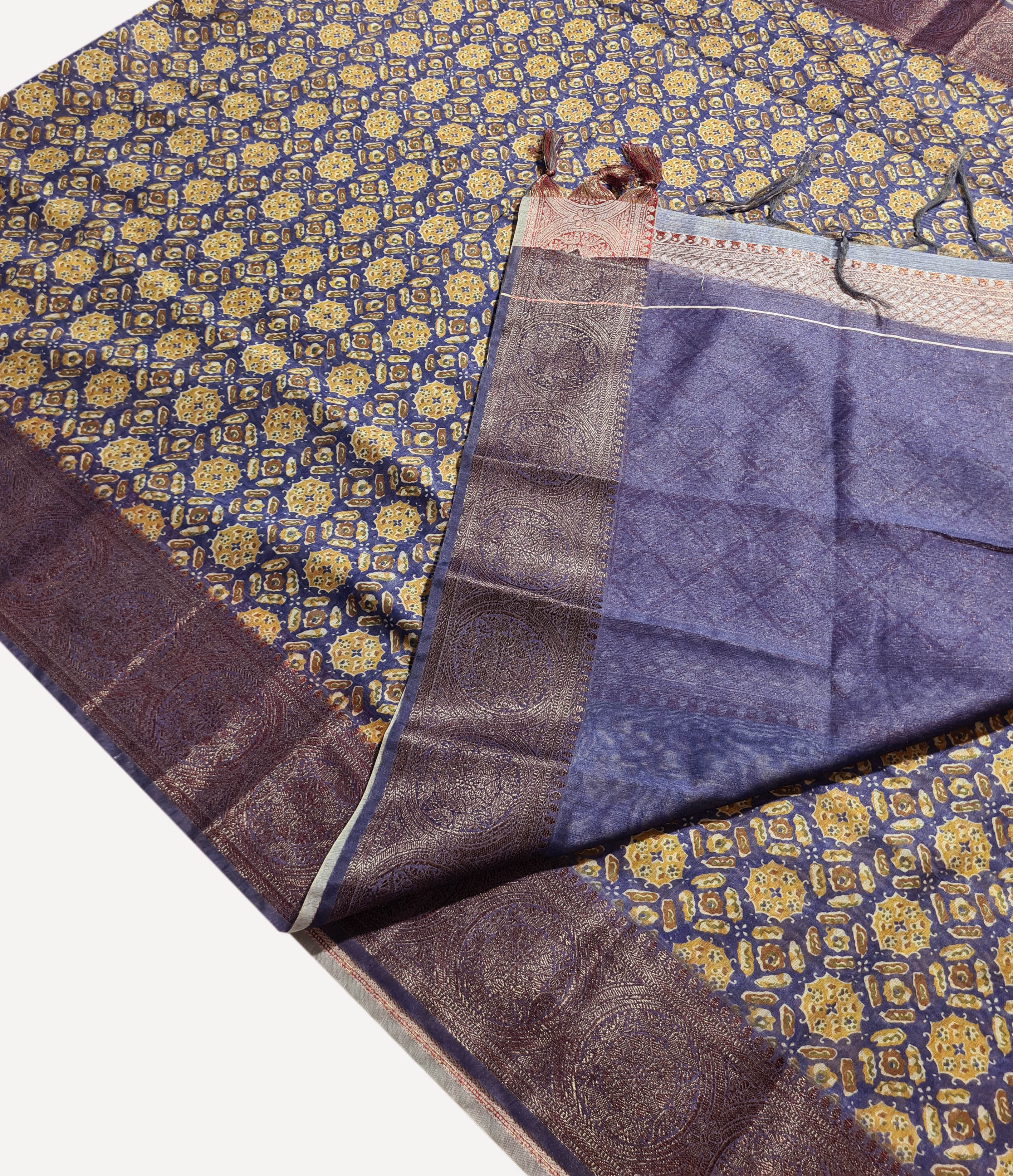 Semi Tussar Antic Design Sarees