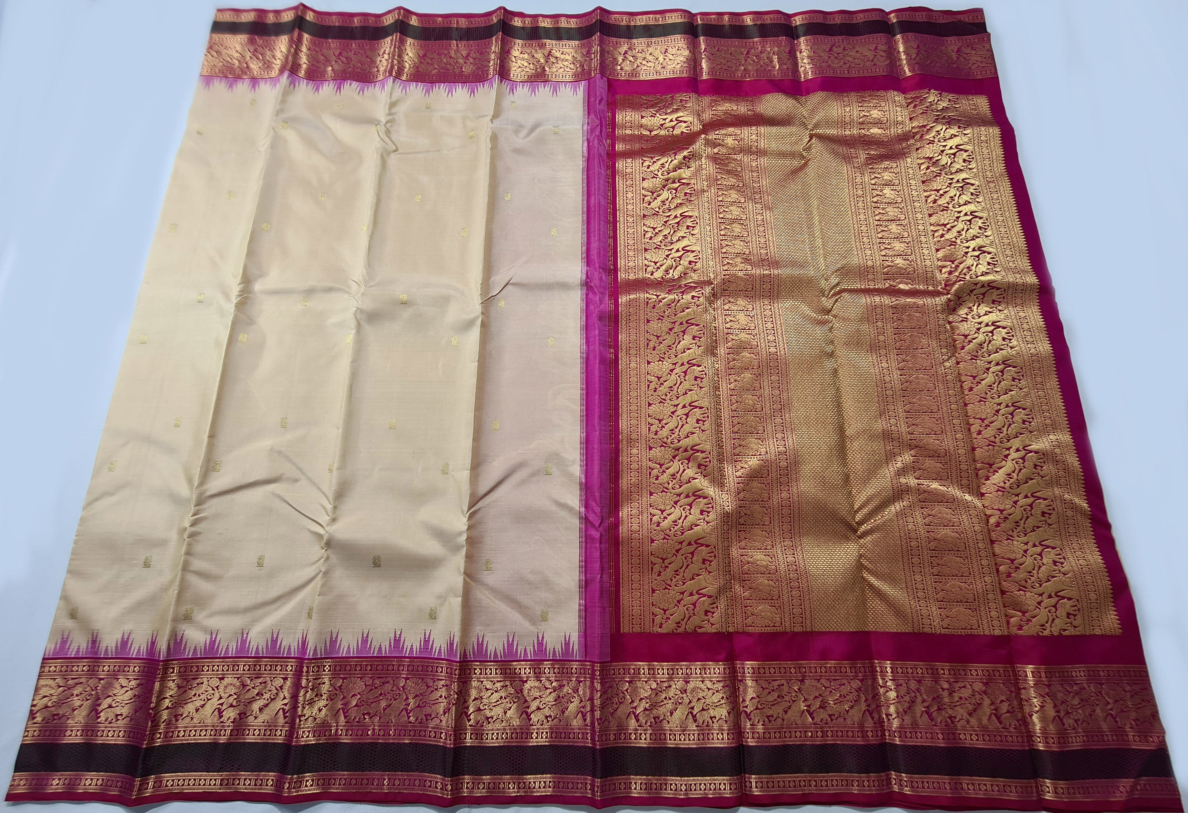 Kanchipuram Pure Silk Saree with 2g pure zari