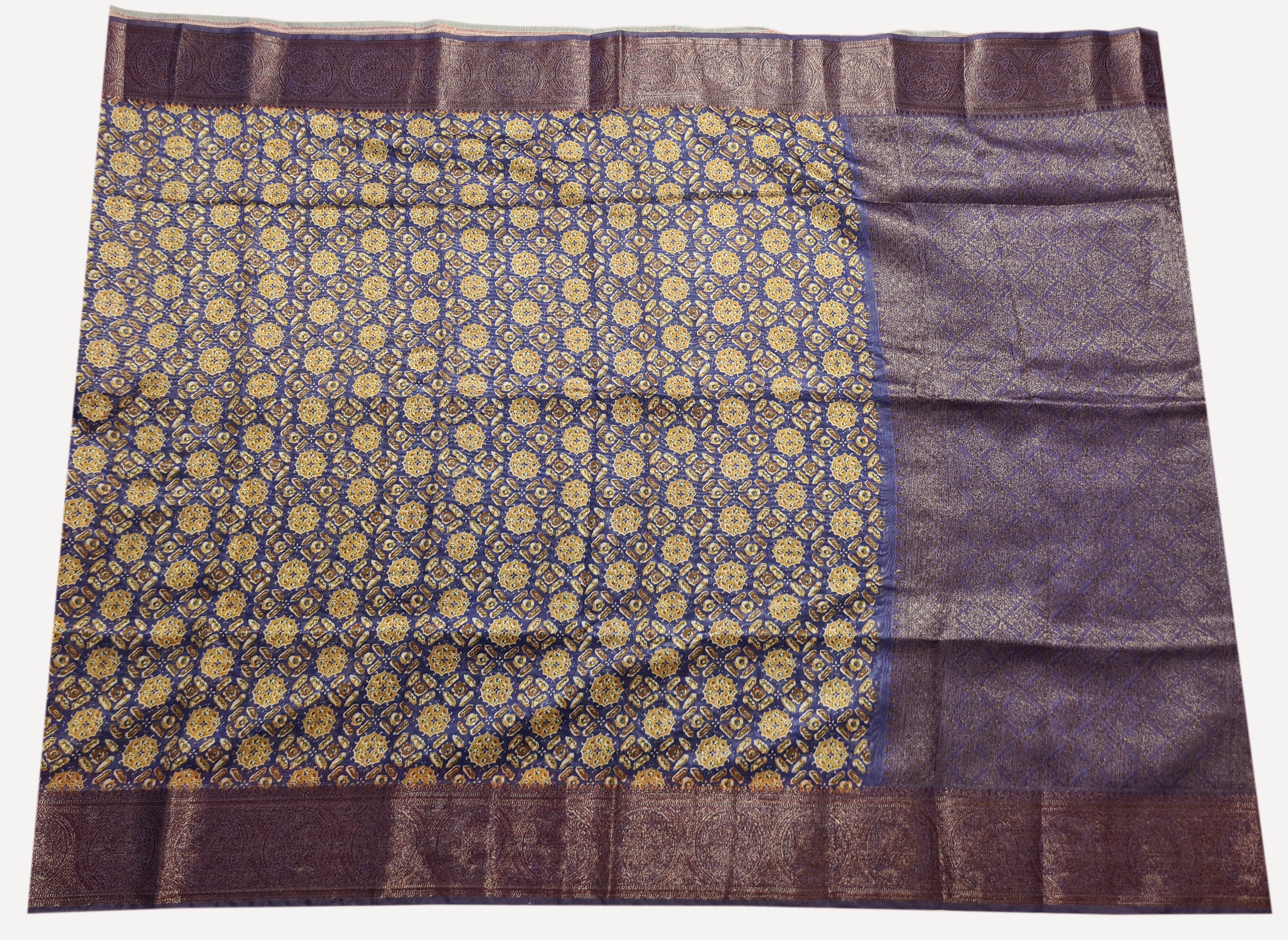 Semi Tussar Antic Design Sarees