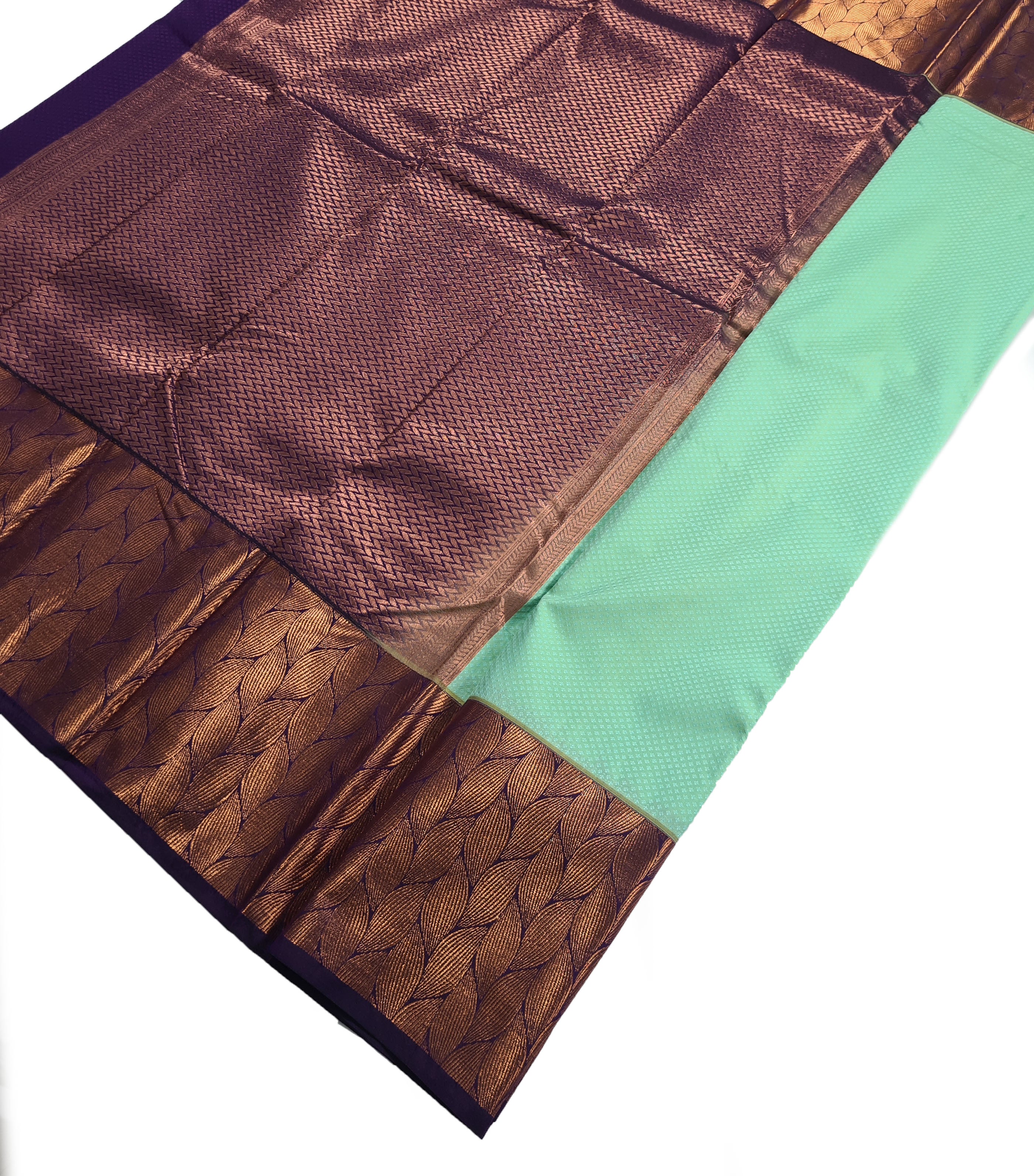 Kanchi Vegan Silk Saree With Contrast Blouse and Rich Jari Pallu