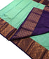 Kanchi Vegan Silk Saree With Contrast Blouse and Rich Jari Pallu