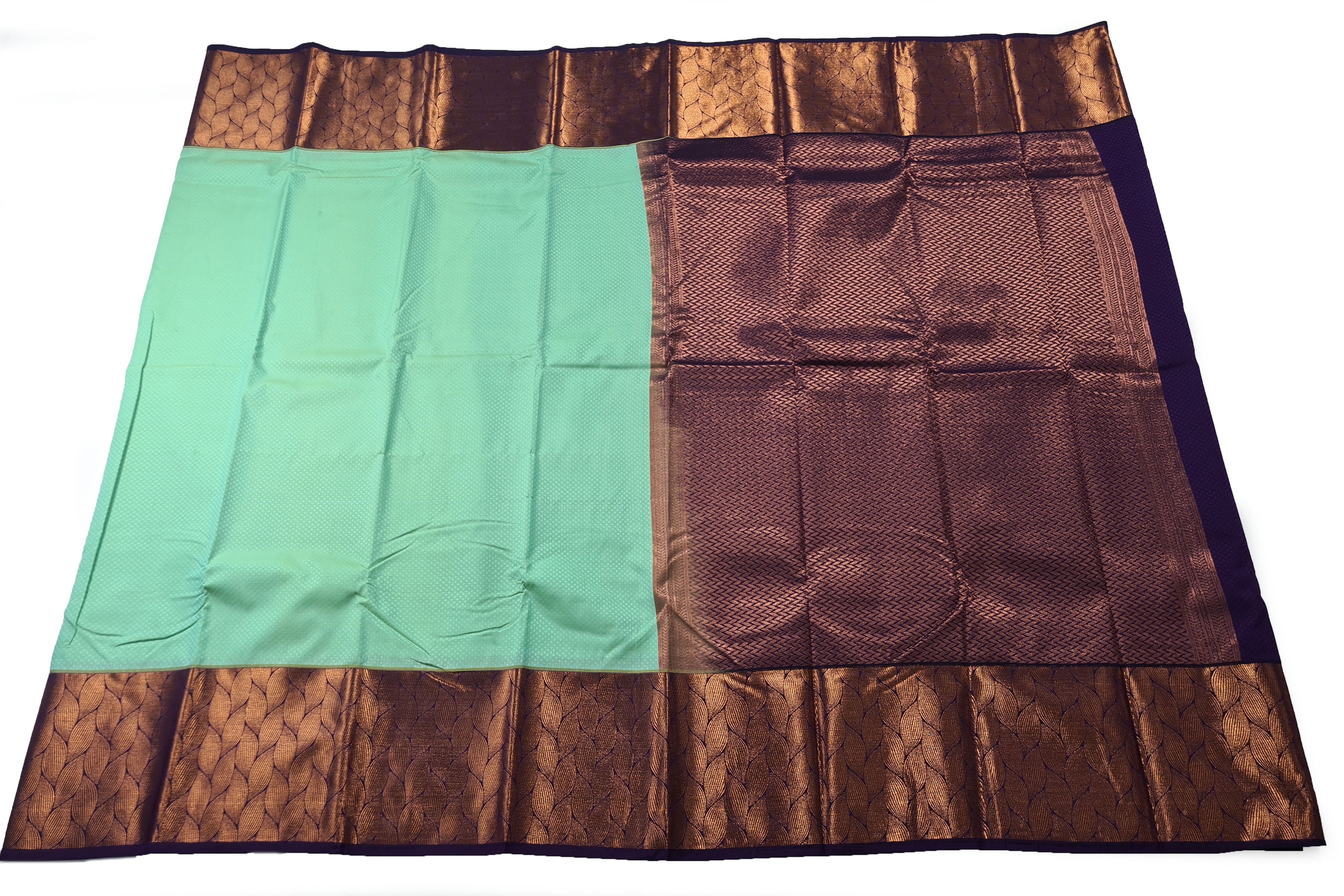 Kanchi Vegan Silk Saree With Contrast Blouse and Rich Jari Pallu