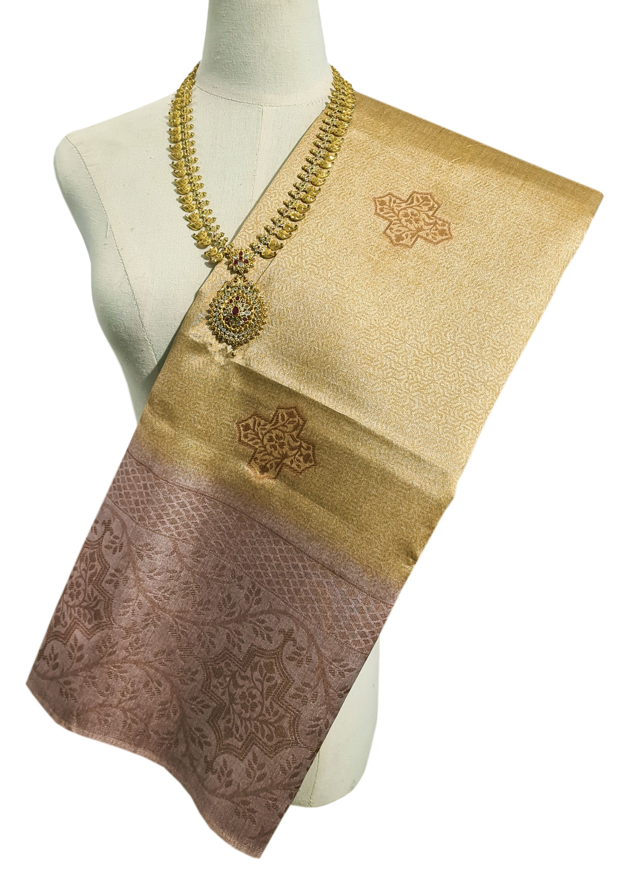 Semi Tussar Antic Design Sarees