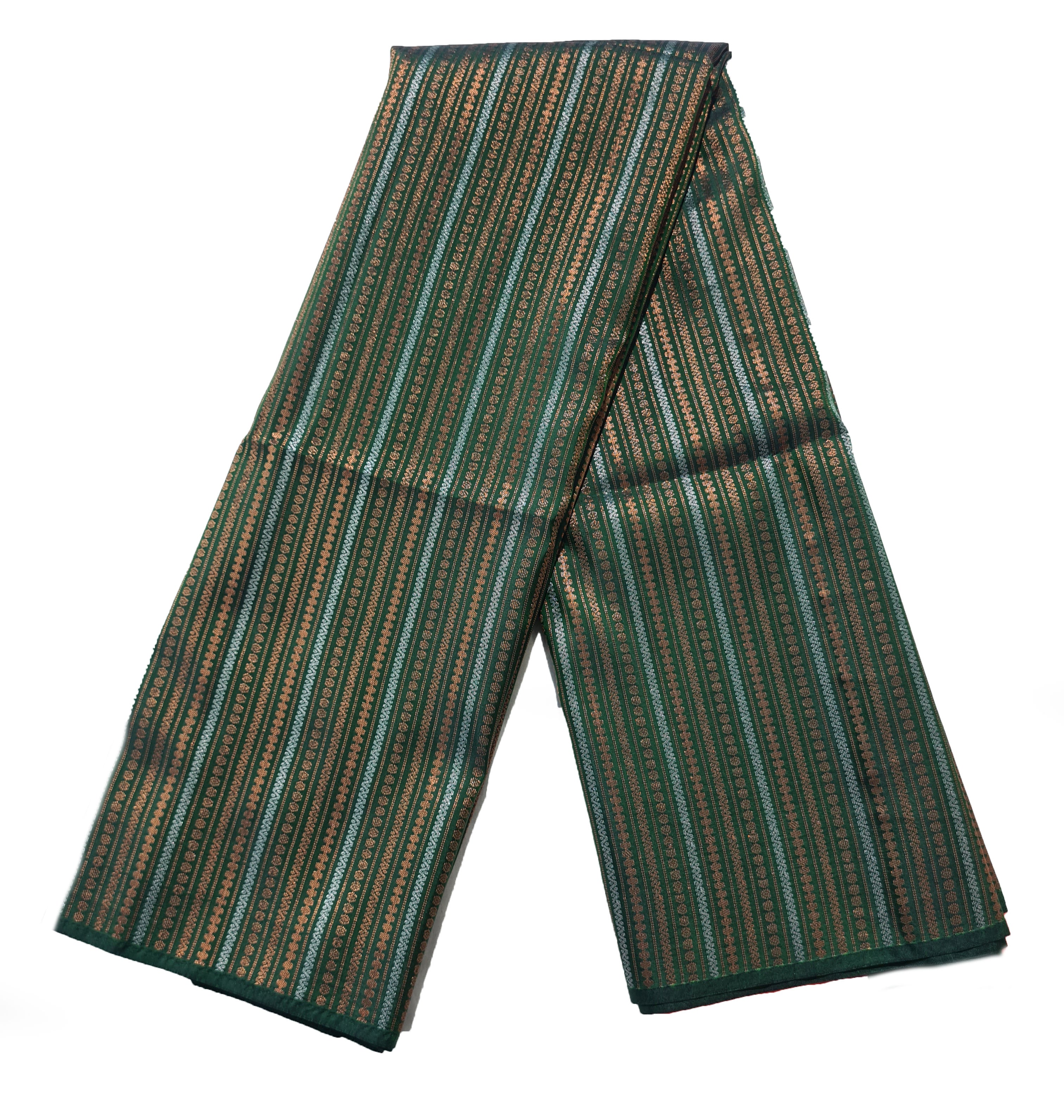 Kanchi Vegan Silk Saree With Contrast Blouse and Rich Jari Pallu