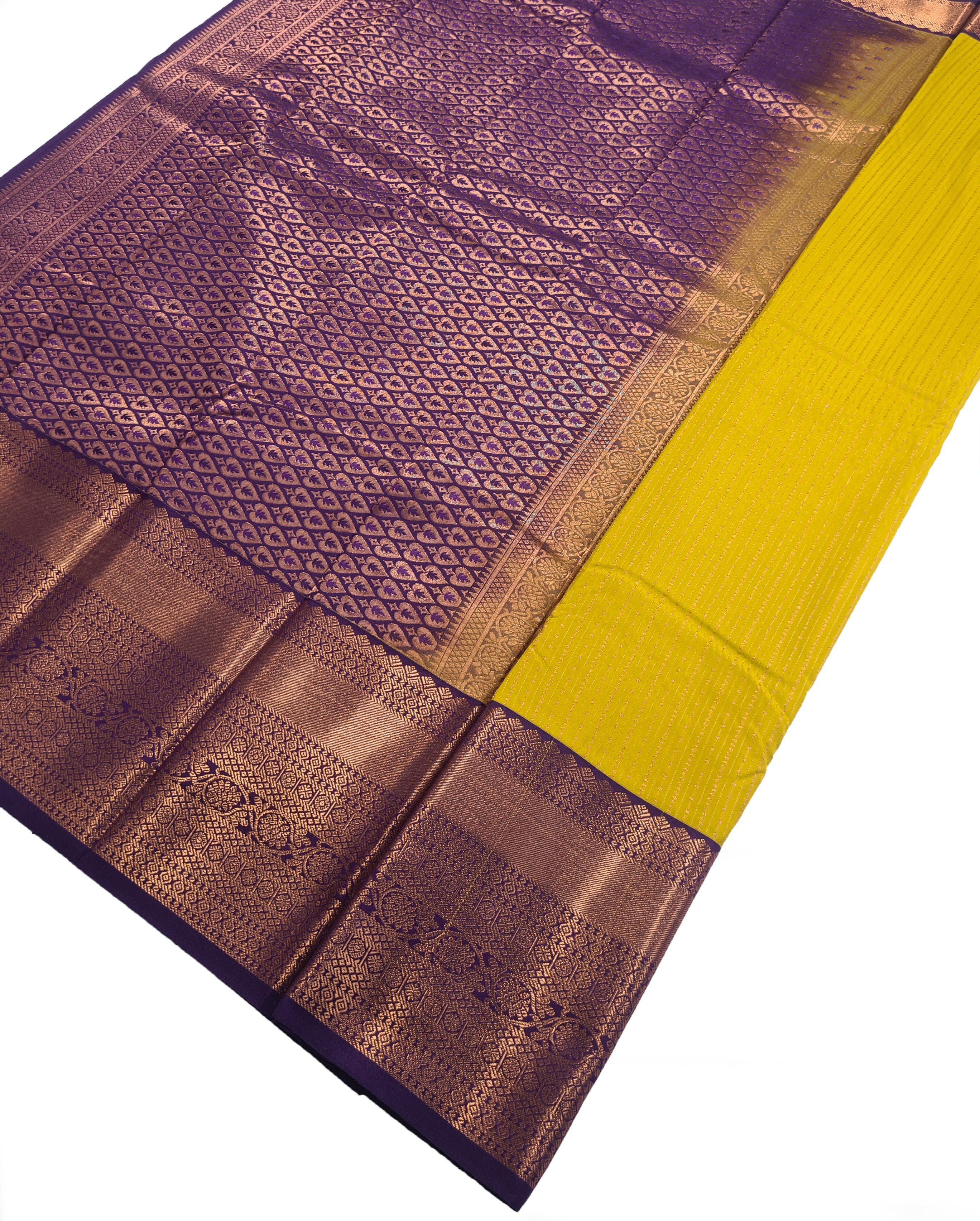 Kanchi Vegan Silk Saree With Contrast Blouse and Rich Jari Pallu