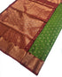 Kanchi Vegan Silk Saree With Contrast Blouse and Rich Jari Pallu
