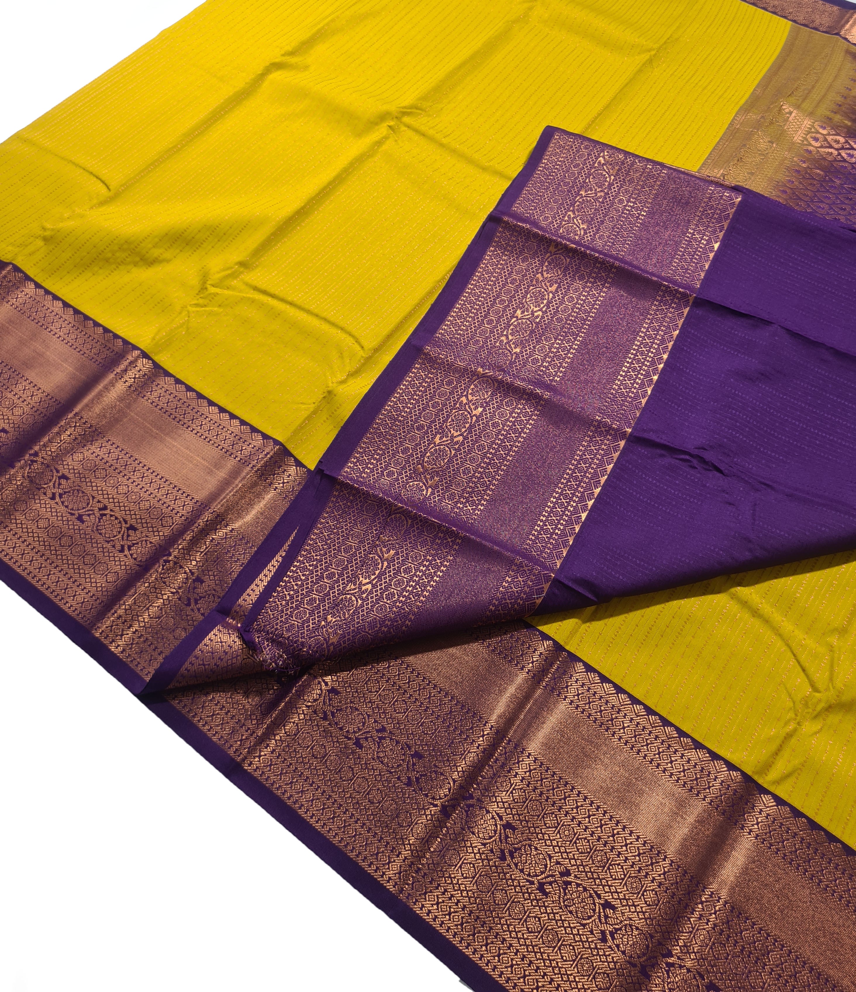Kanchi Vegan Silk Saree With Contrast Blouse and Rich Jari Pallu