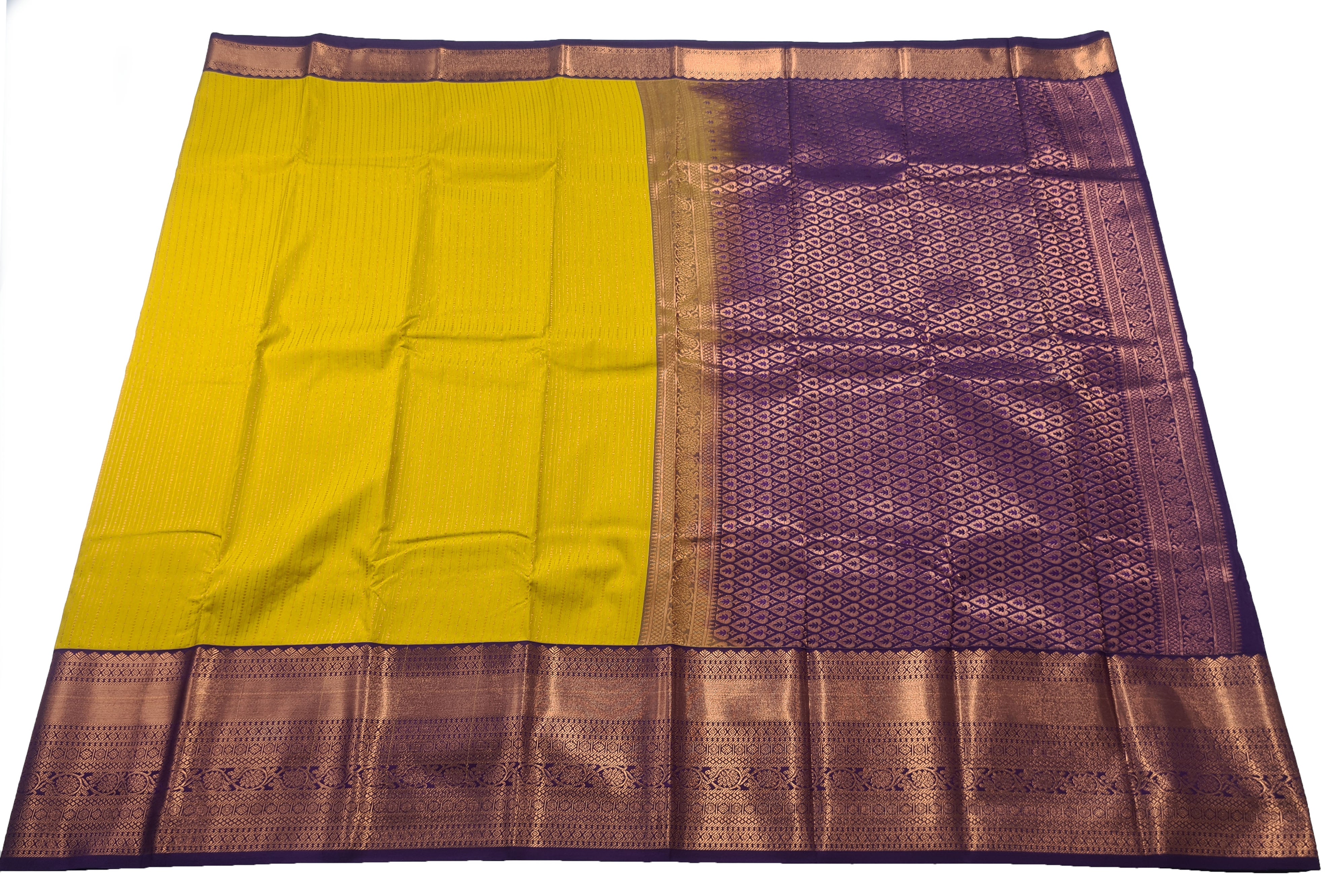Kanchi Vegan Silk Saree With Contrast Blouse and Rich Jari Pallu