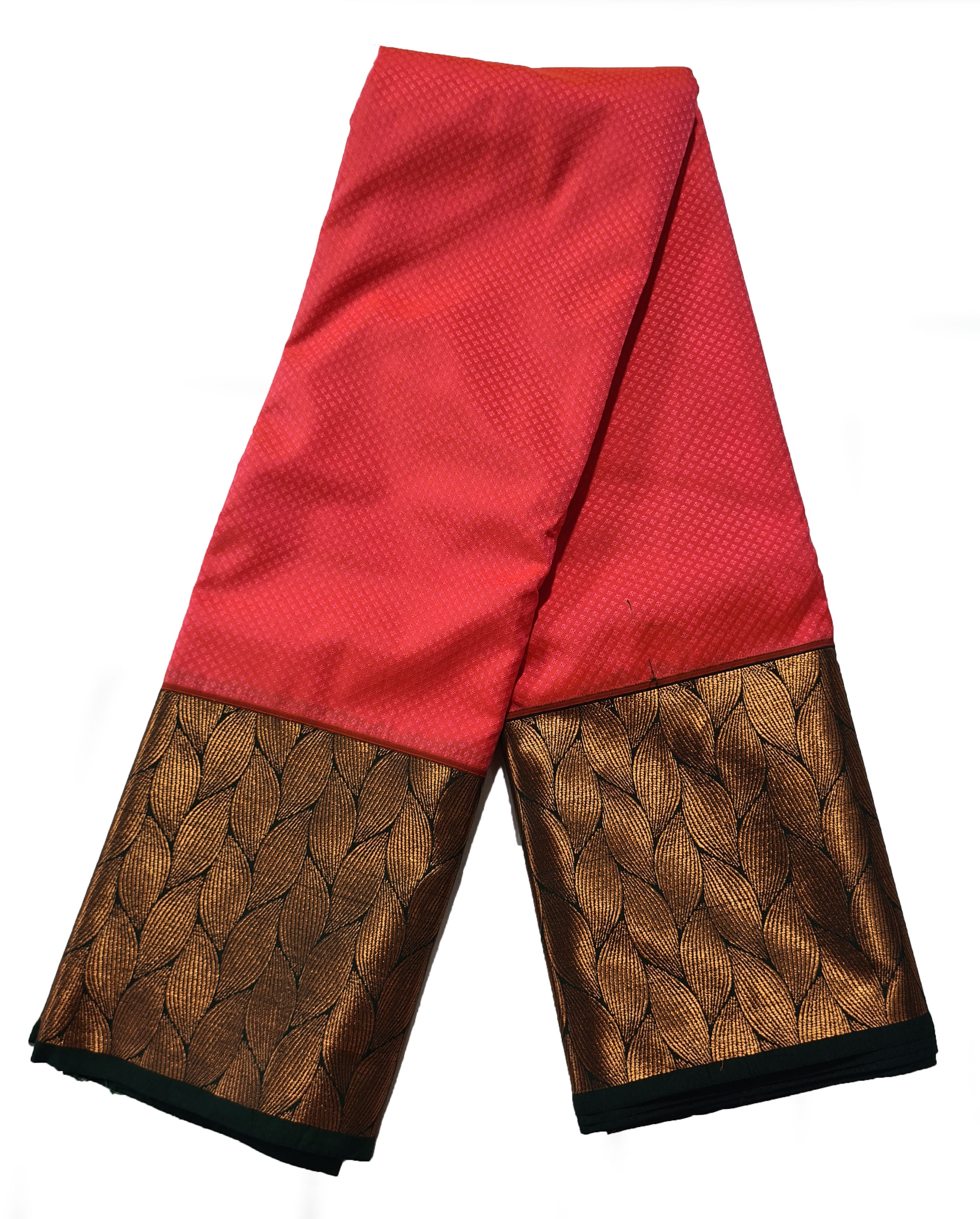 Kanchi Vegan Silk Saree With Contrast Blouse and Rich Jari Pallu