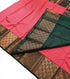 Kanchi Vegan Silk Saree With Contrast Blouse and Rich Jari Pallu