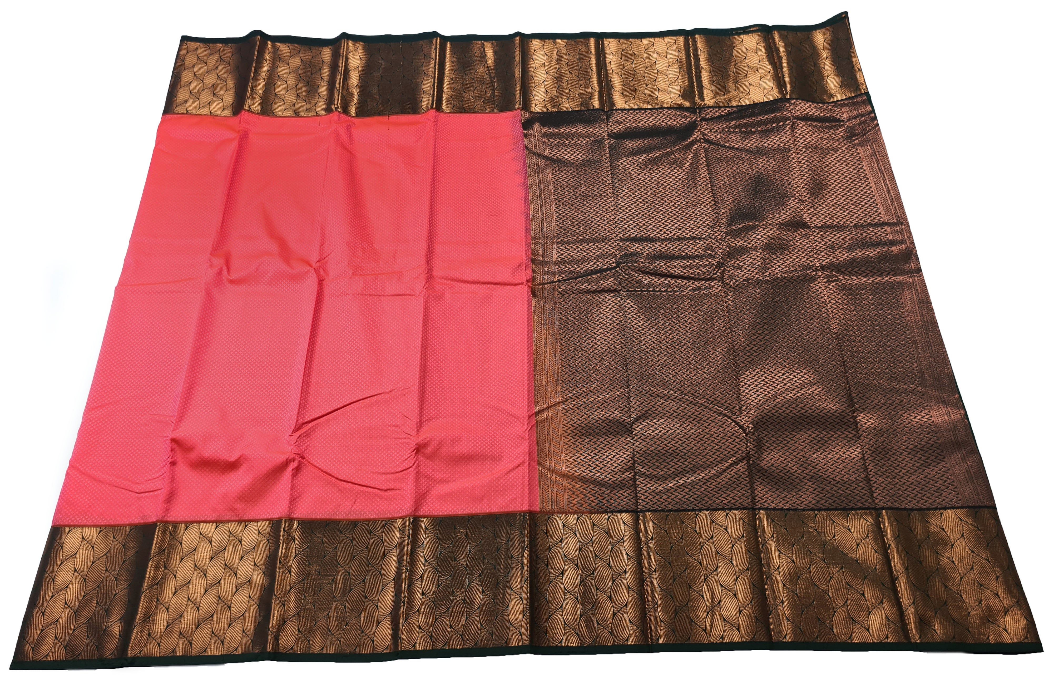 Kanchi Vegan Silk Saree With Contrast Blouse and Rich Jari Pallu