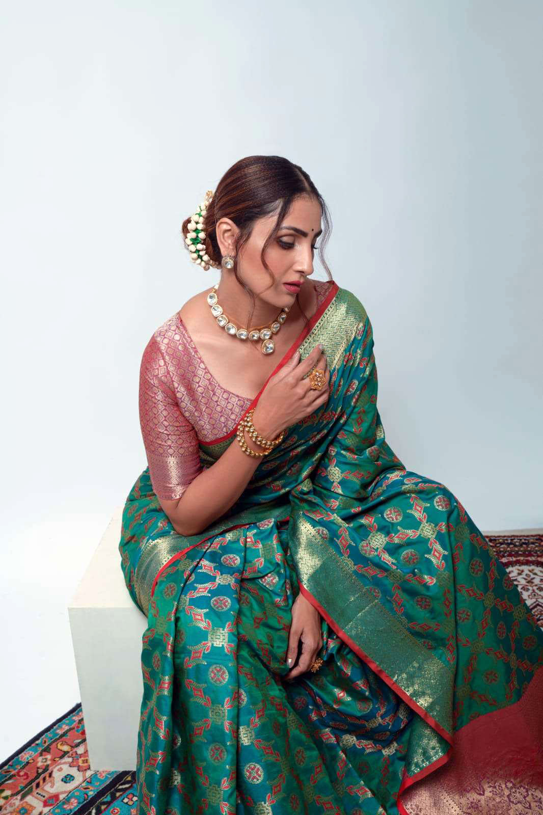 Rajpath Anika Soft Zari Weaving Silk Patola Fancy Saree Collection