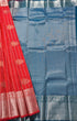 Kanchi Vegan Silk Saree With Contrast Blouse and Rich Jari Pallu
