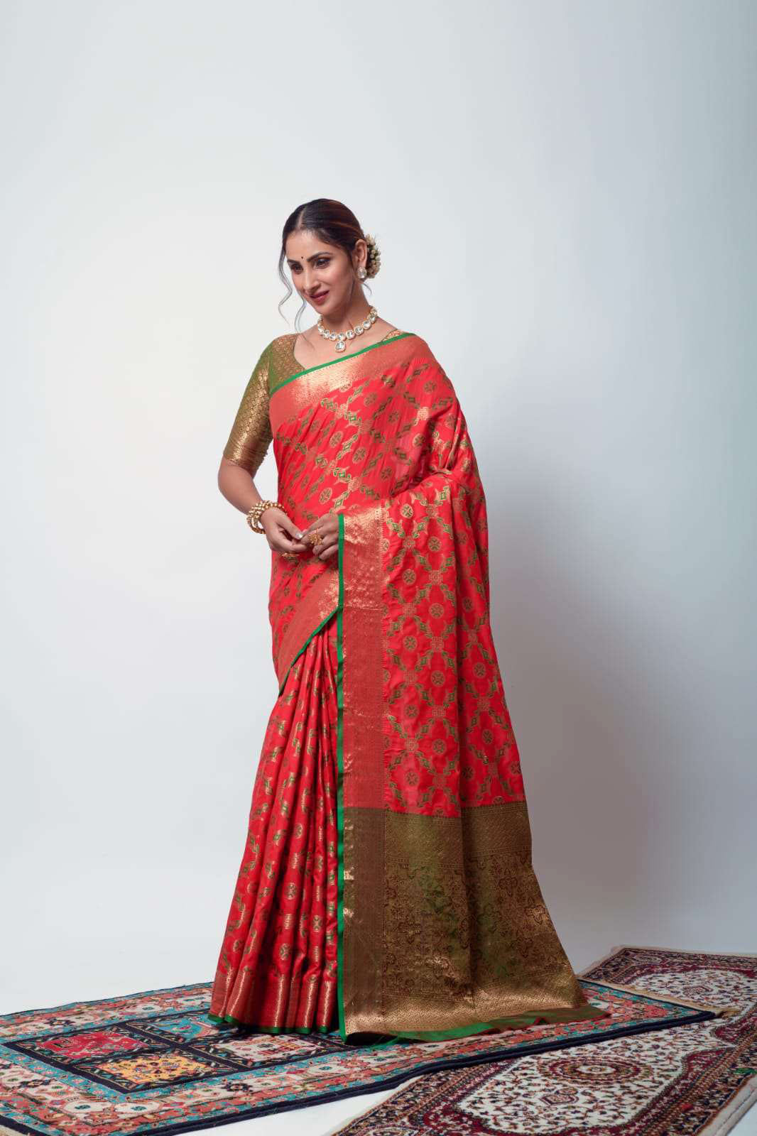 Rajpath Anika Soft Zari Weaving Silk Patola Fancy Saree Collection