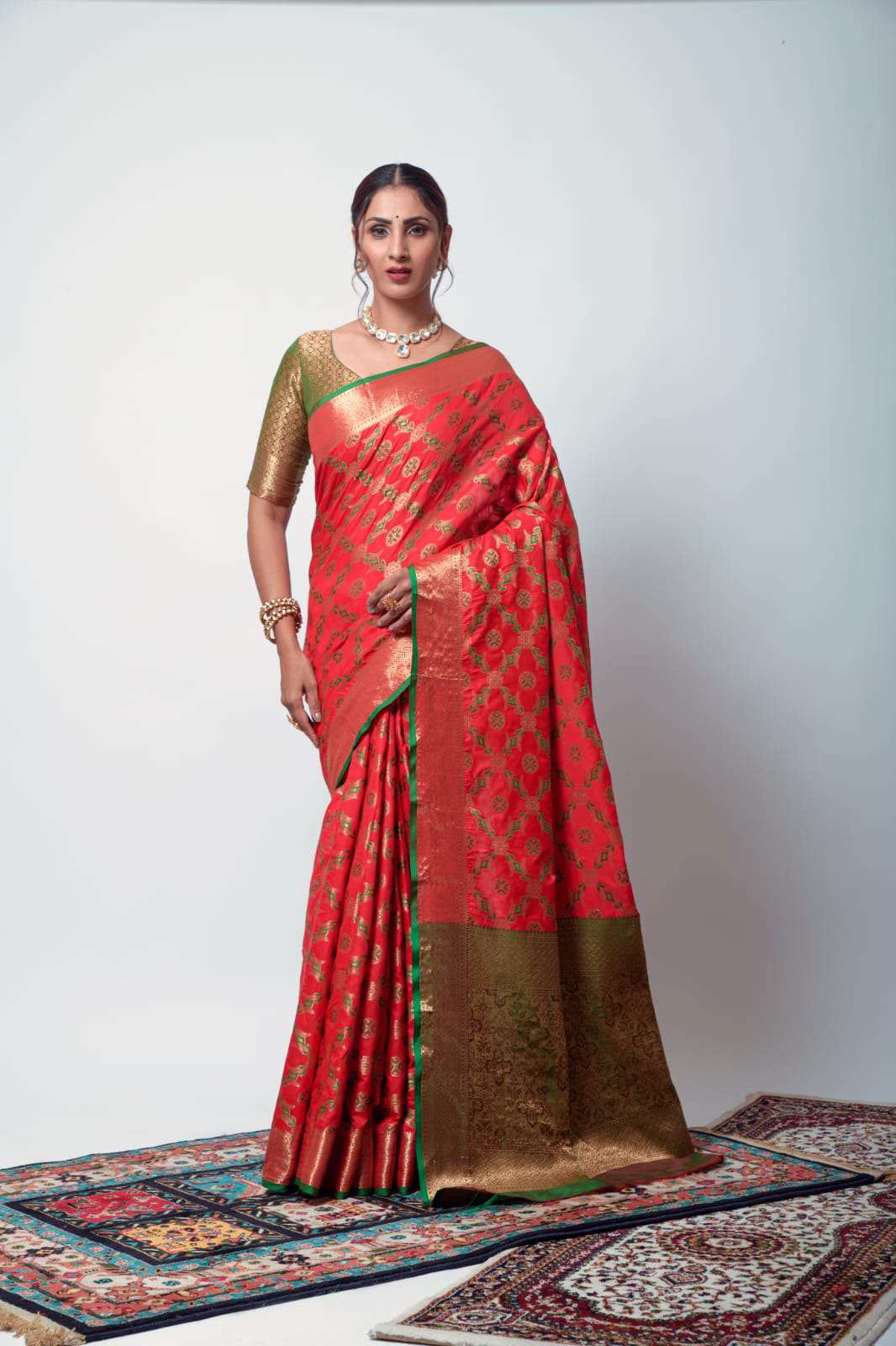 Rajpath Anika Soft Zari Weaving Silk Patola Fancy Saree Collection