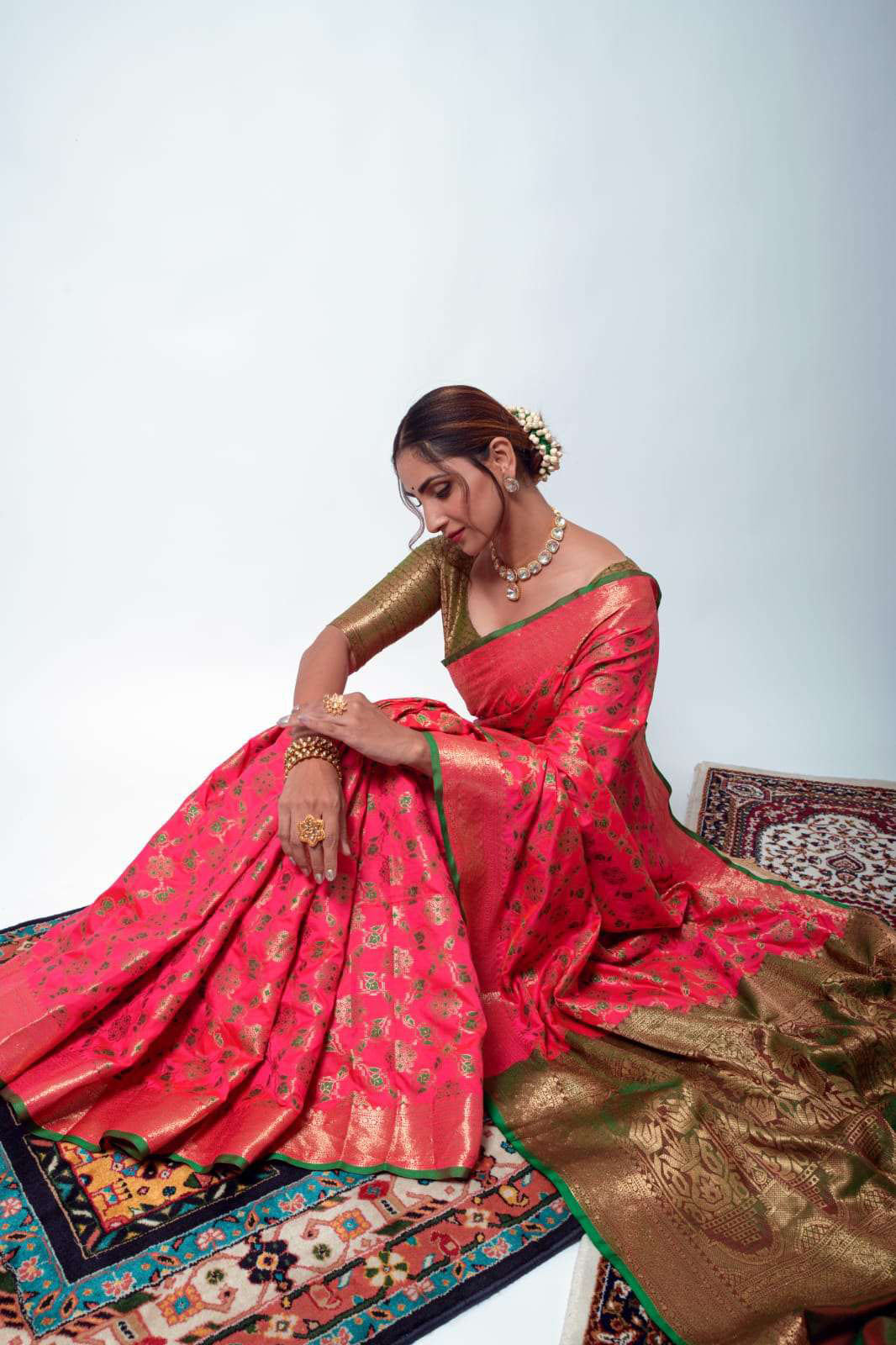 Rajpath Anika Soft Zari Weaving Silk Patola Fancy Saree Collection