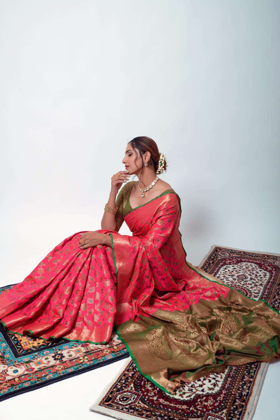 Rajpath Anika Soft Zari Weaving Silk Patola Fancy Saree Collection