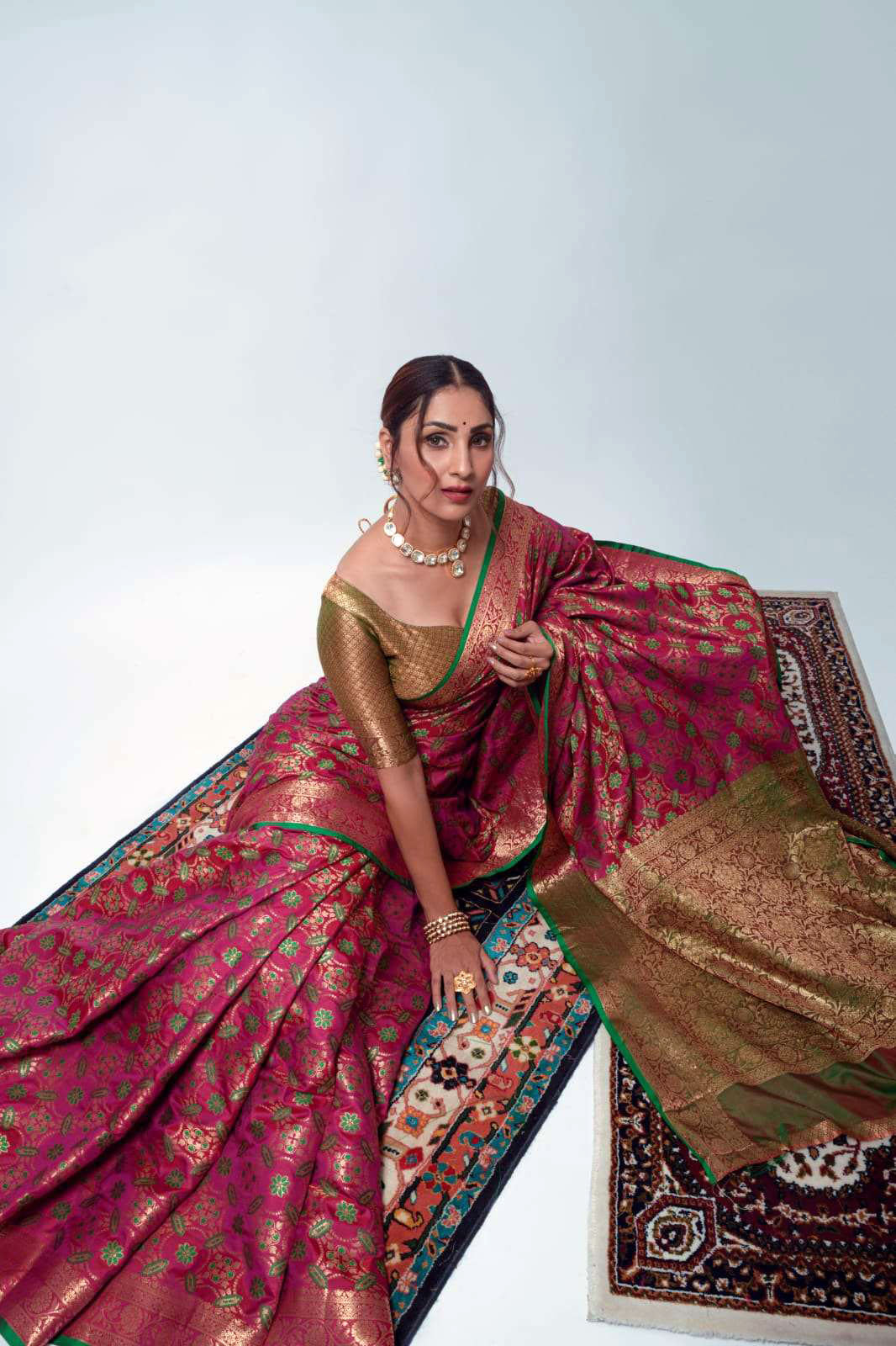 Rajpath Anika Soft Zari Weaving Silk Patola Fancy Saree Collection