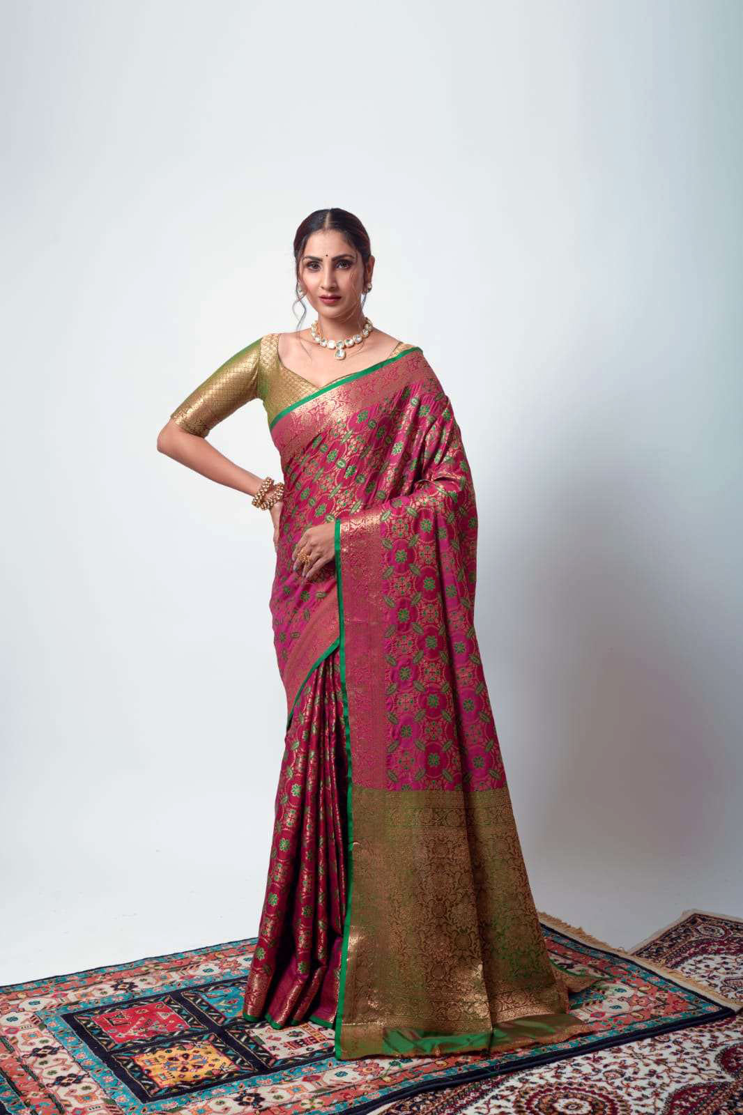 Rajpath Anika Soft Zari Weaving Silk Patola Fancy Saree Collection