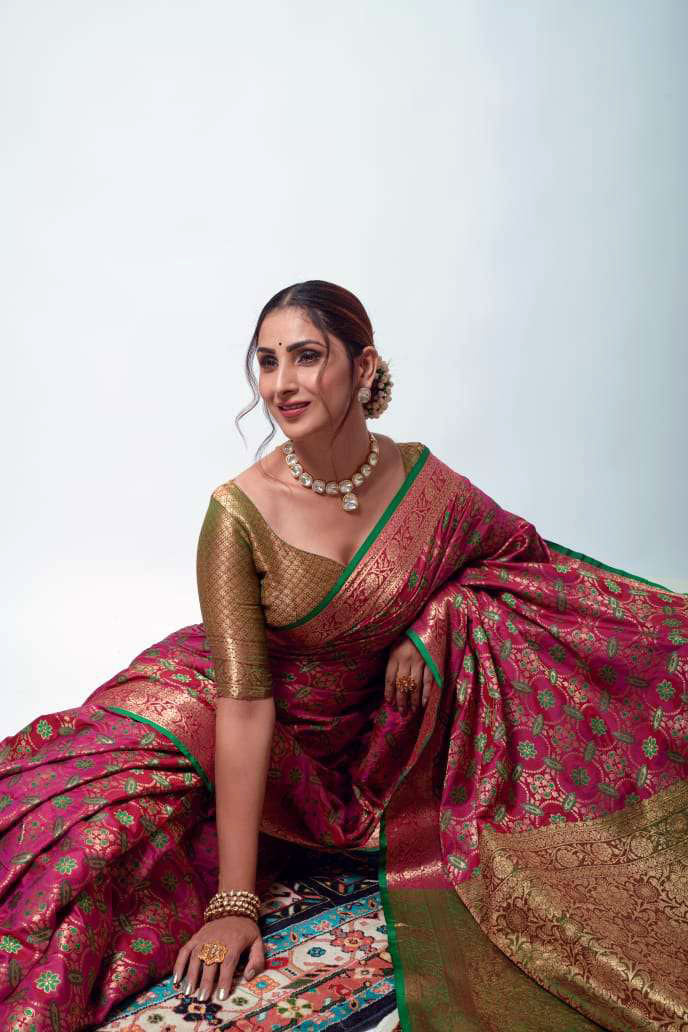 Rajpath Anika Soft Zari Weaving Silk Patola Fancy Saree Collection
